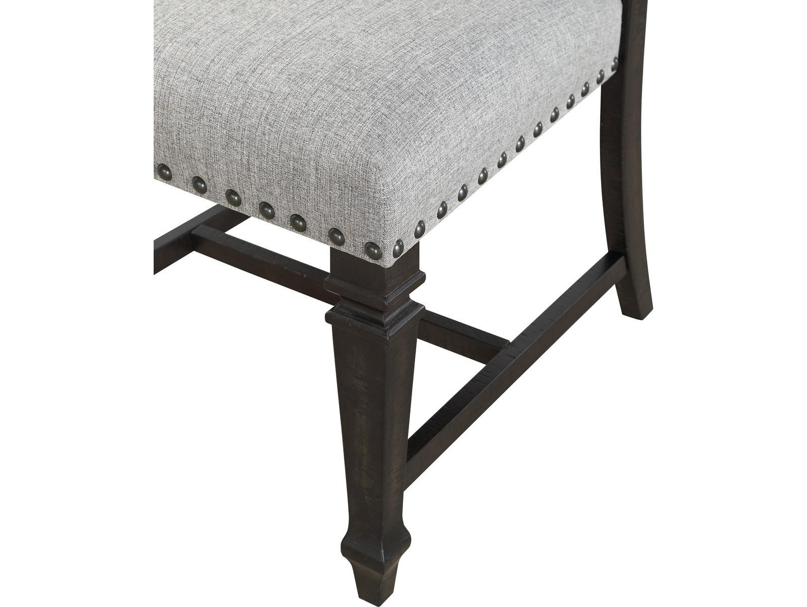 Avalon Furniture Pine Wood Gray Upholstered Armless Dining Chair