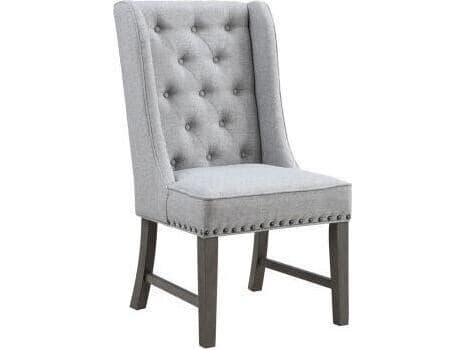 Avalon Furniture Pine Wood Gray Upholstered Armless Dining Chair