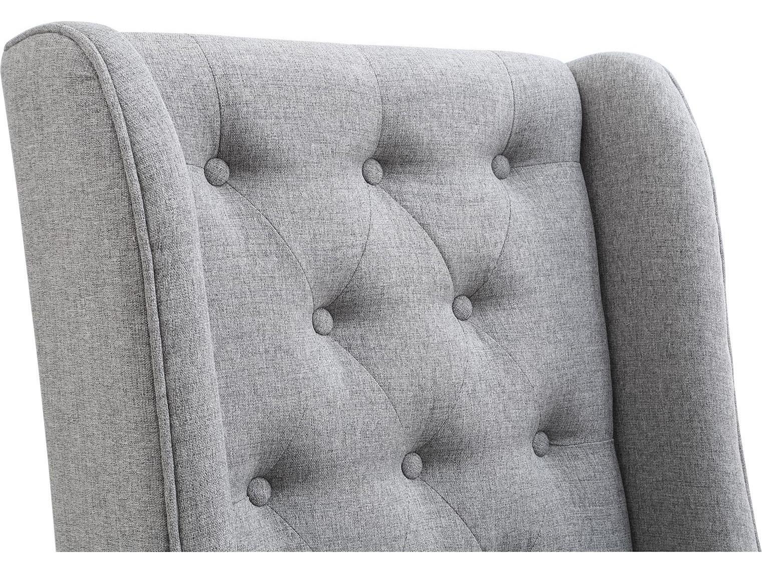 Avalon Furniture Pine Wood Gray Upholstered Armless Dining Chair