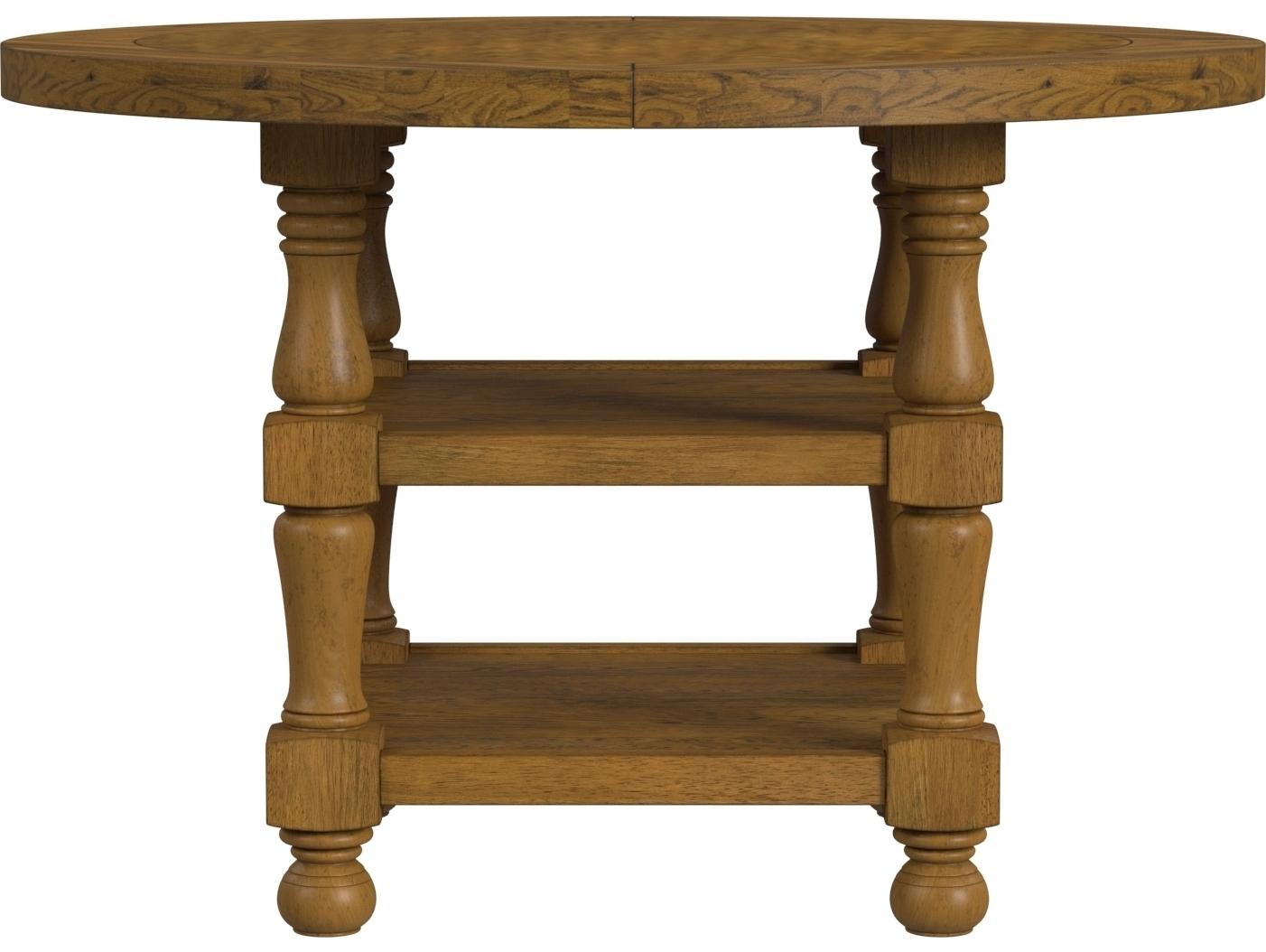 Avalon Furniture Round Wood Brown Dining Table