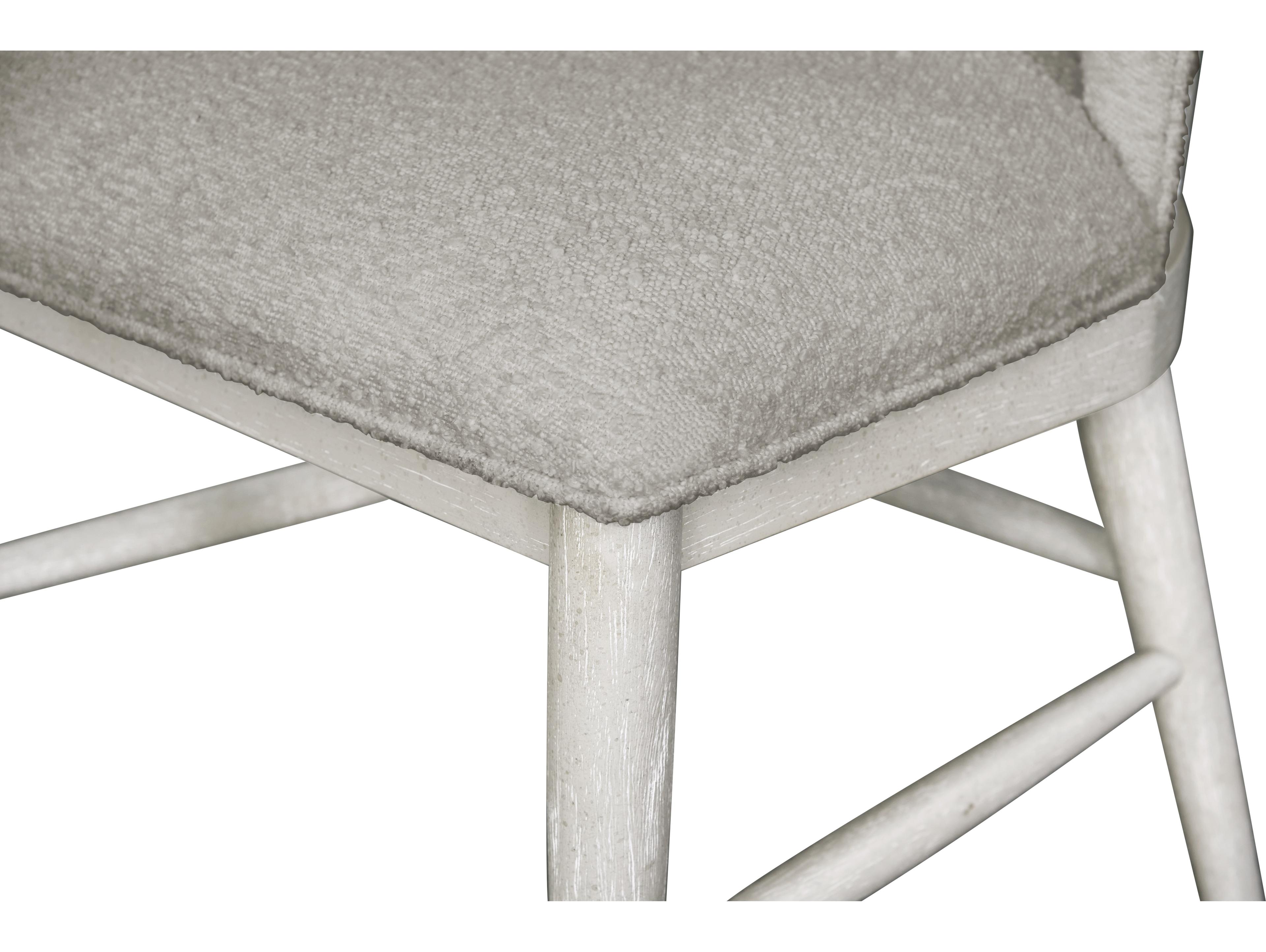 Avalon Furniture Rubberwood White Upholstered Armless Dining Chair