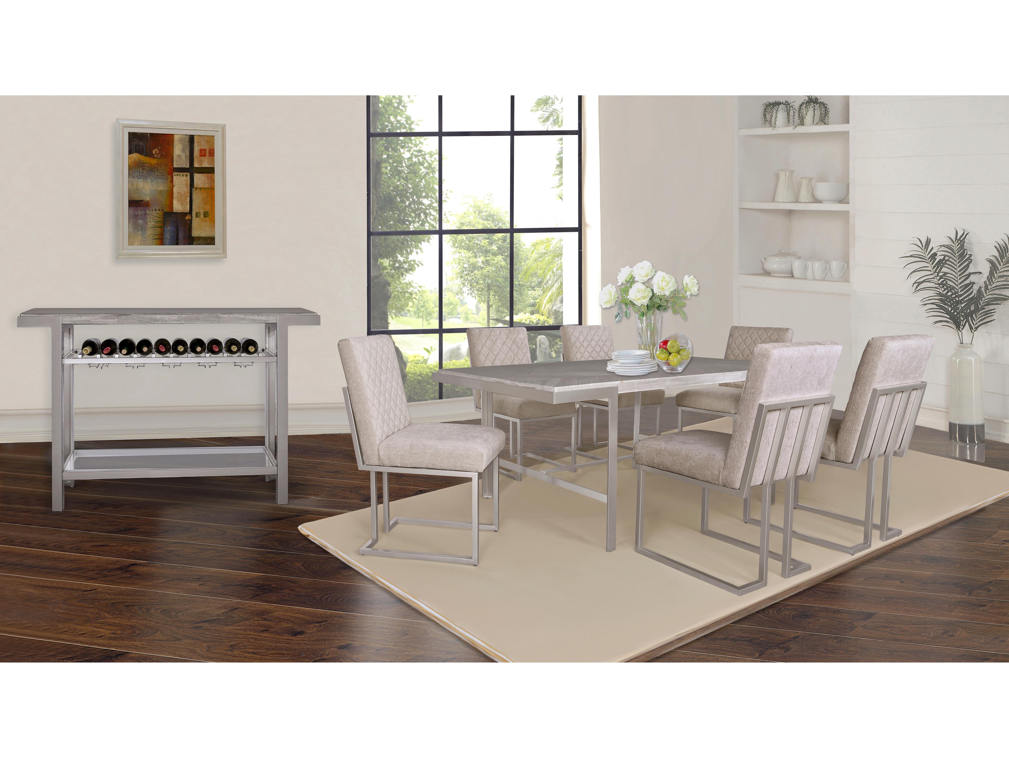 Avalon Furniture Rectangular Marble Dining Table