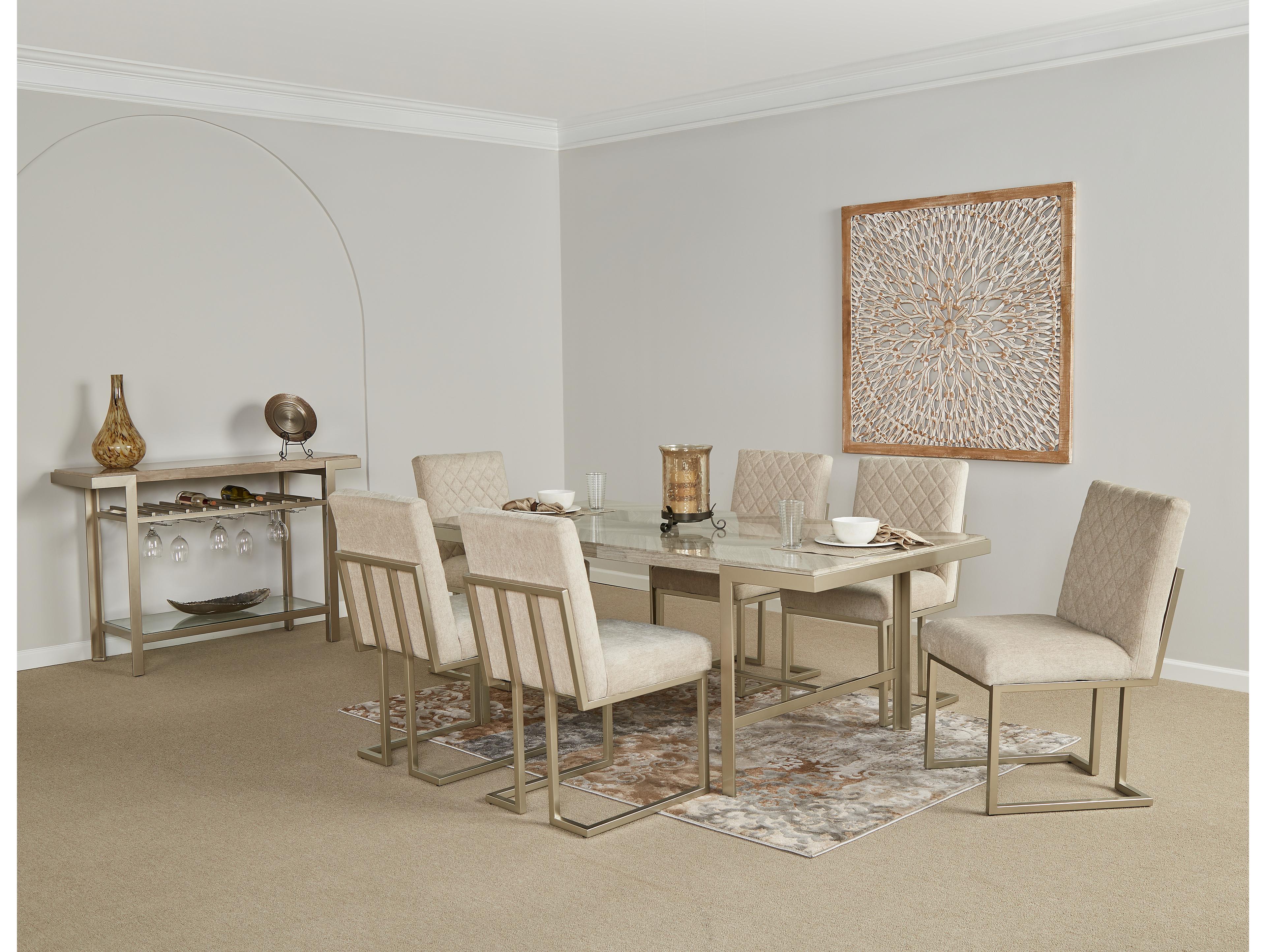 Avalon Furniture Rectangular Marble Dining Table