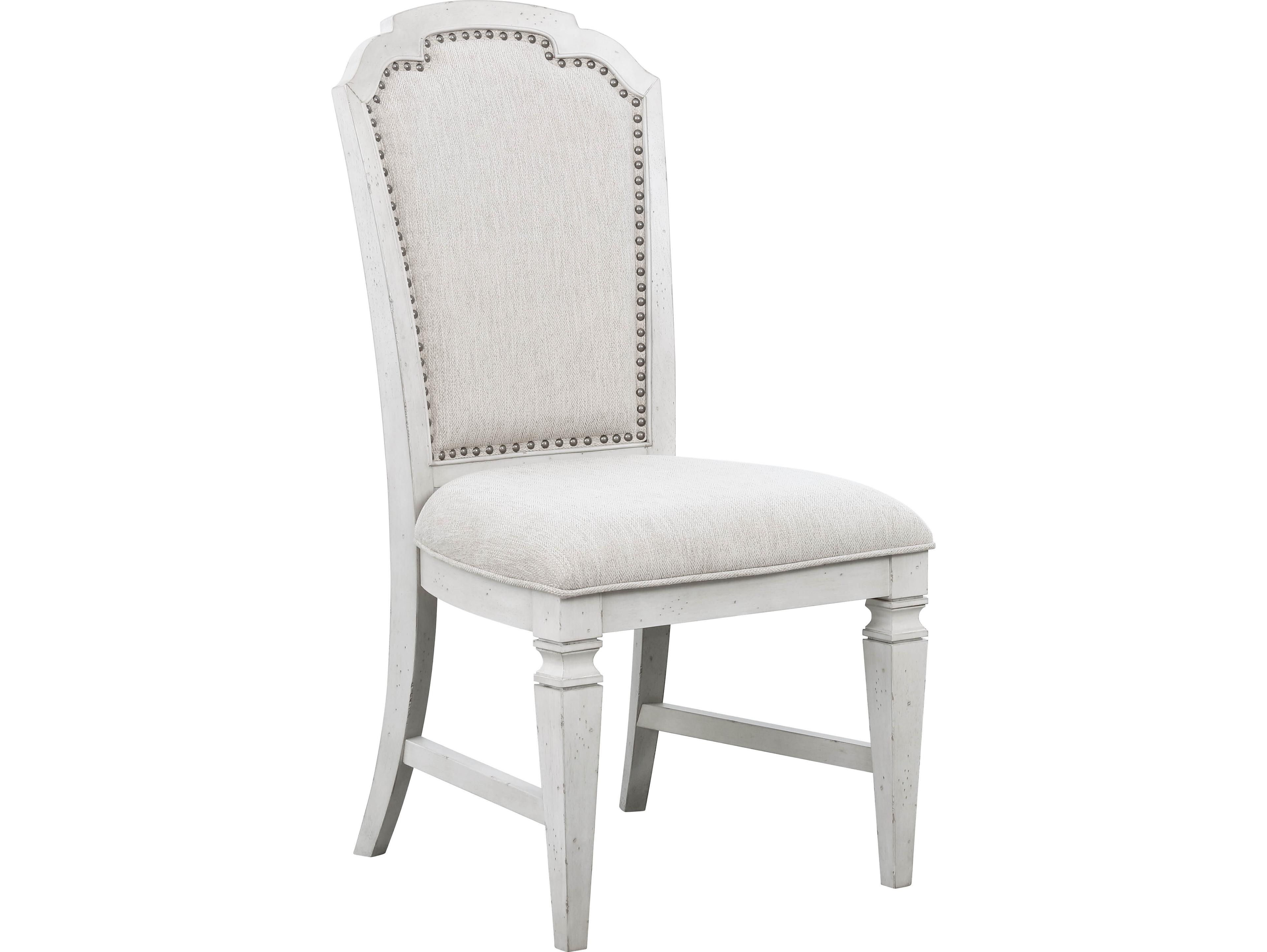 Avalon Furniture Rubberwood White Upholstered Armless Dining Chair