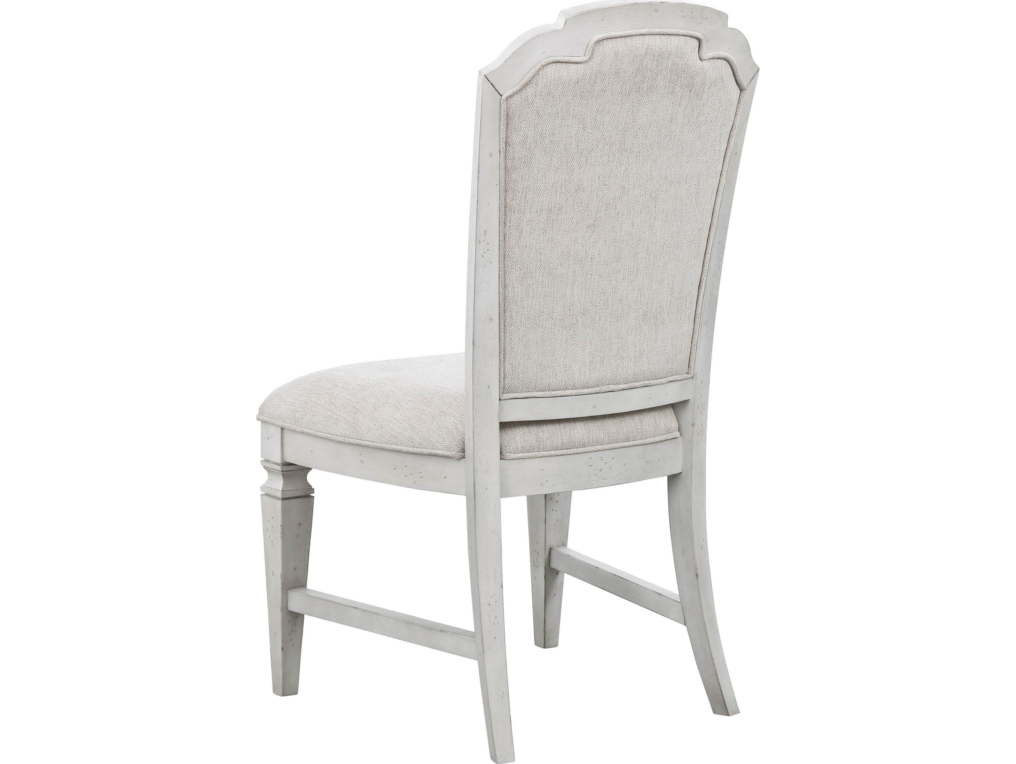 Avalon Furniture Rubberwood White Upholstered Armless Dining Chair