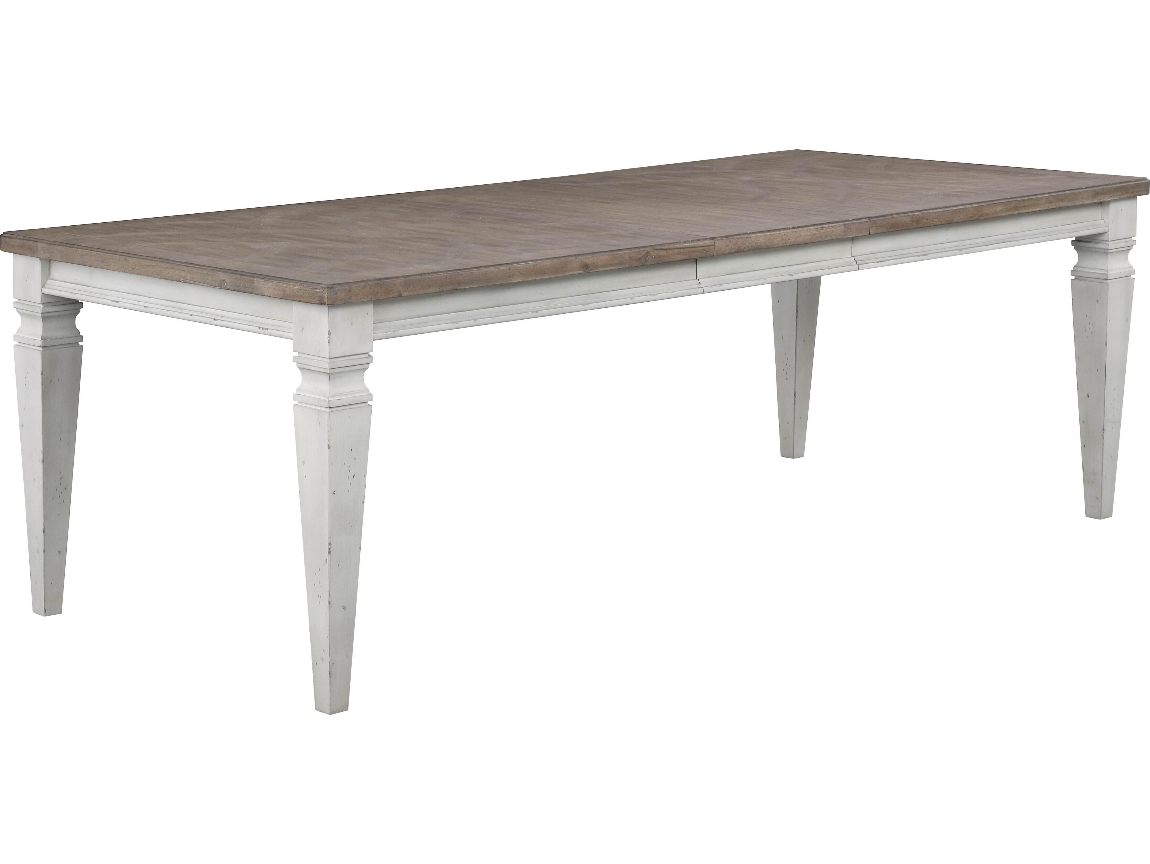 Avalon Furniture Rectangular Wood Distressed White Dining Table
