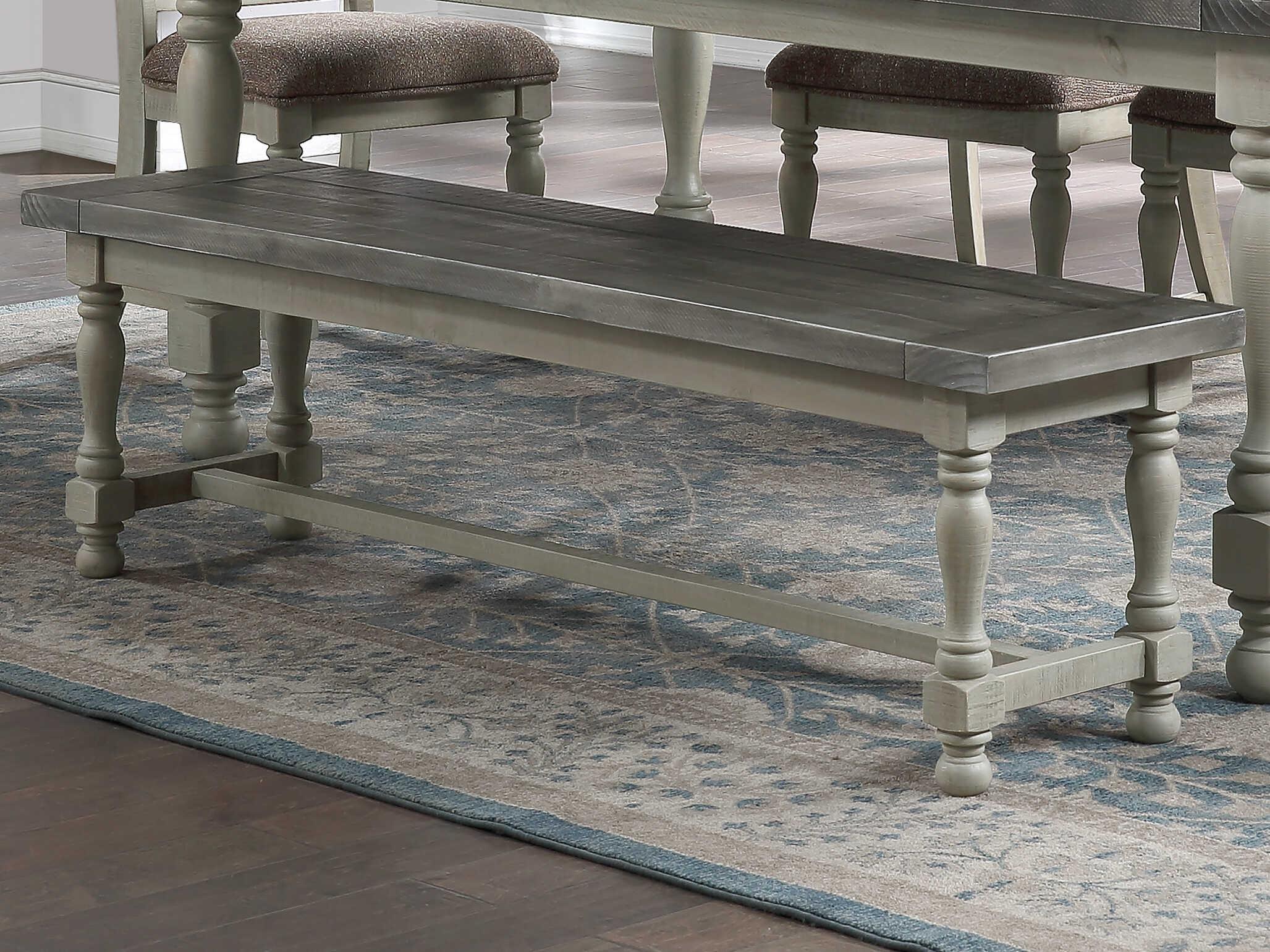 Avalon Furniture Distressed Gray French Accent Bench