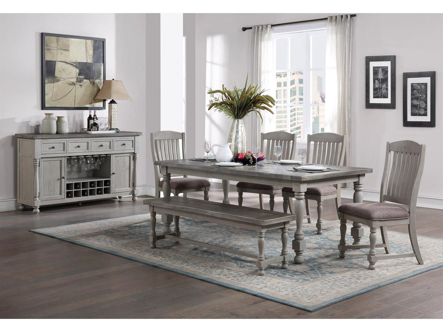 Avalon Furniture Rectangular Wood Gray Dining Table