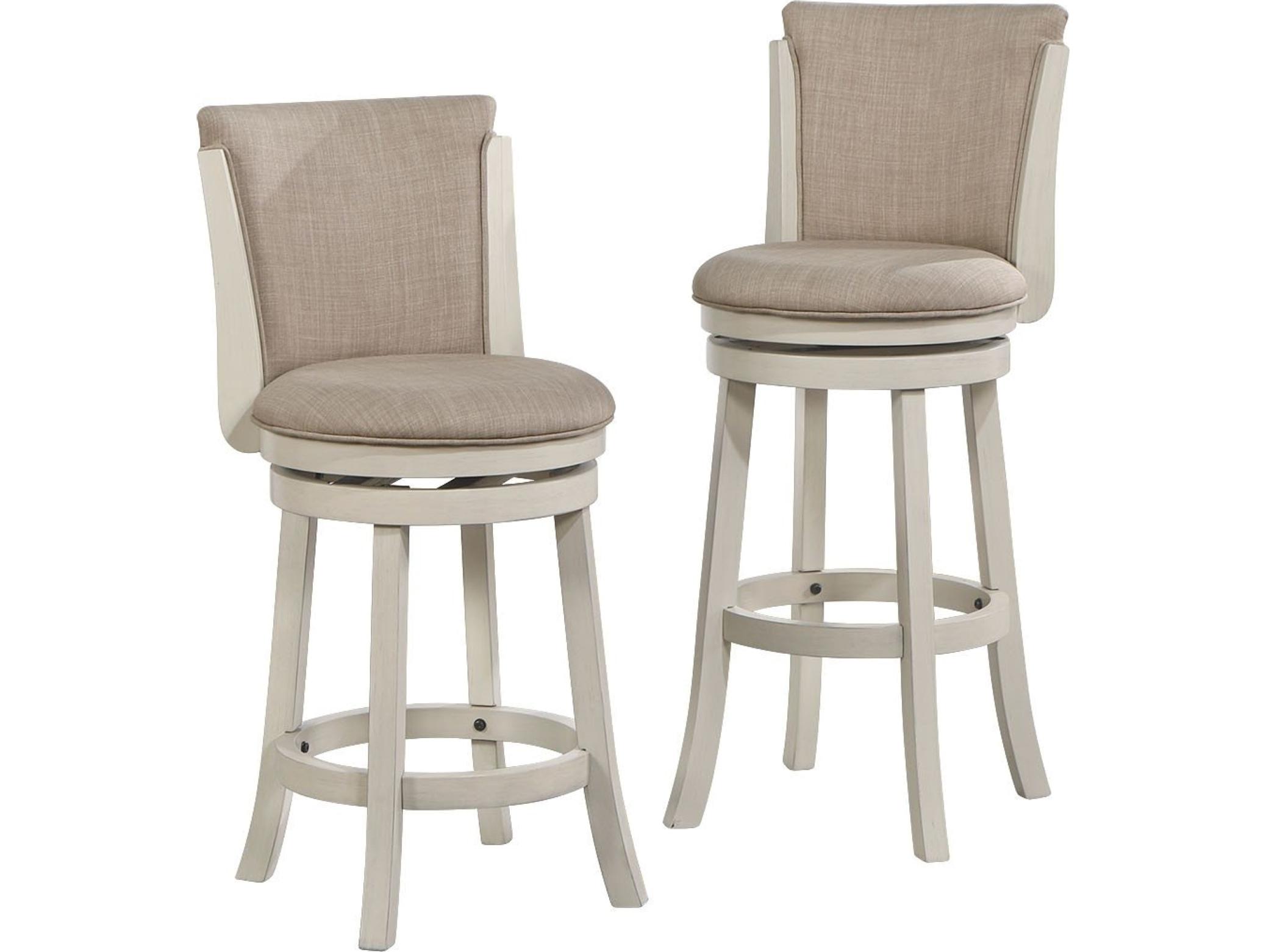 Avalon Furniture White Upholstered Swivel Mango Wood Counter Stool