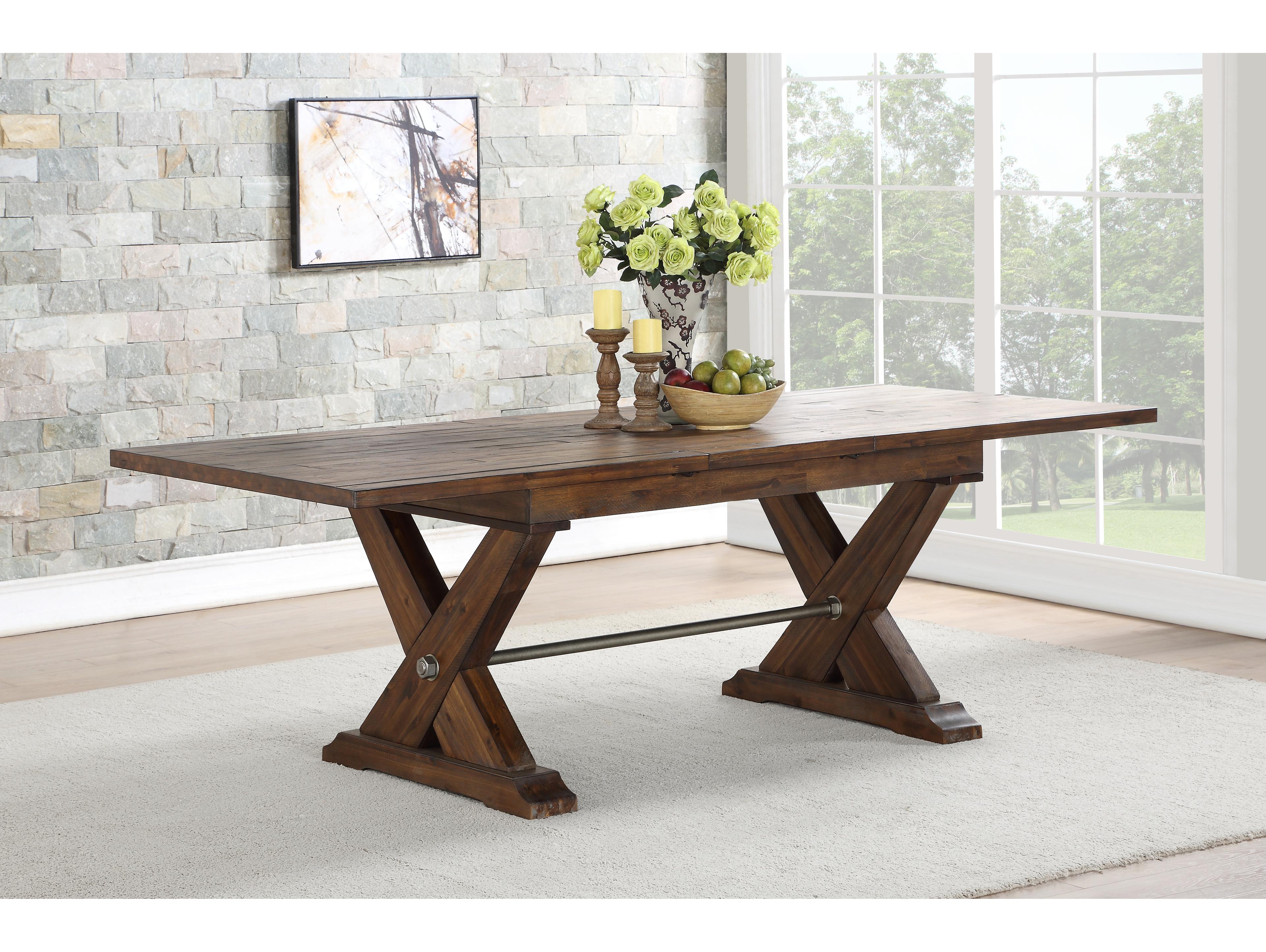 Avalon Furniture Rectangular Wood Rustic Acacia Dining Table