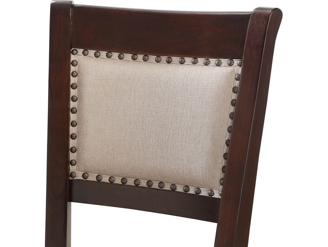 Avalon Furniture Brown Cherry Upholstered Alder Wood Counter Stool