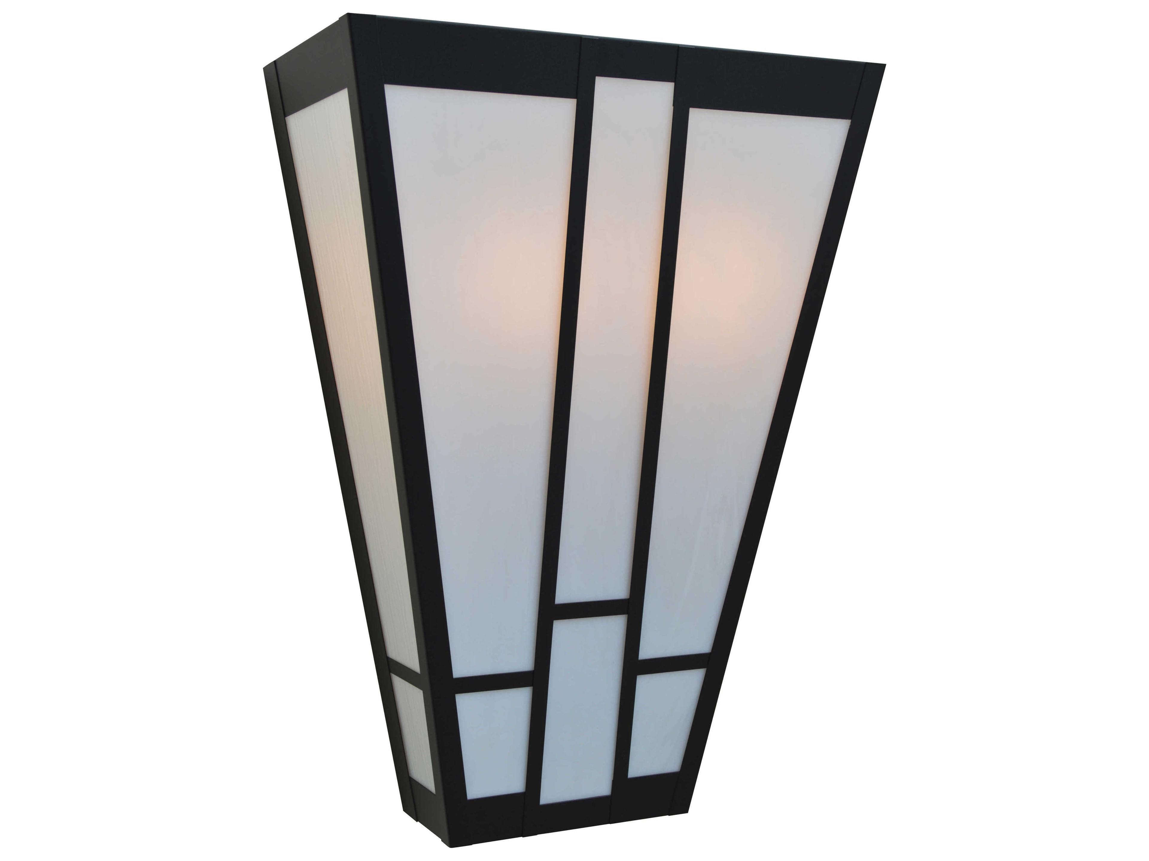 Arroyo Craftsman Asheville 2-Light Black Glass Wall Sconce