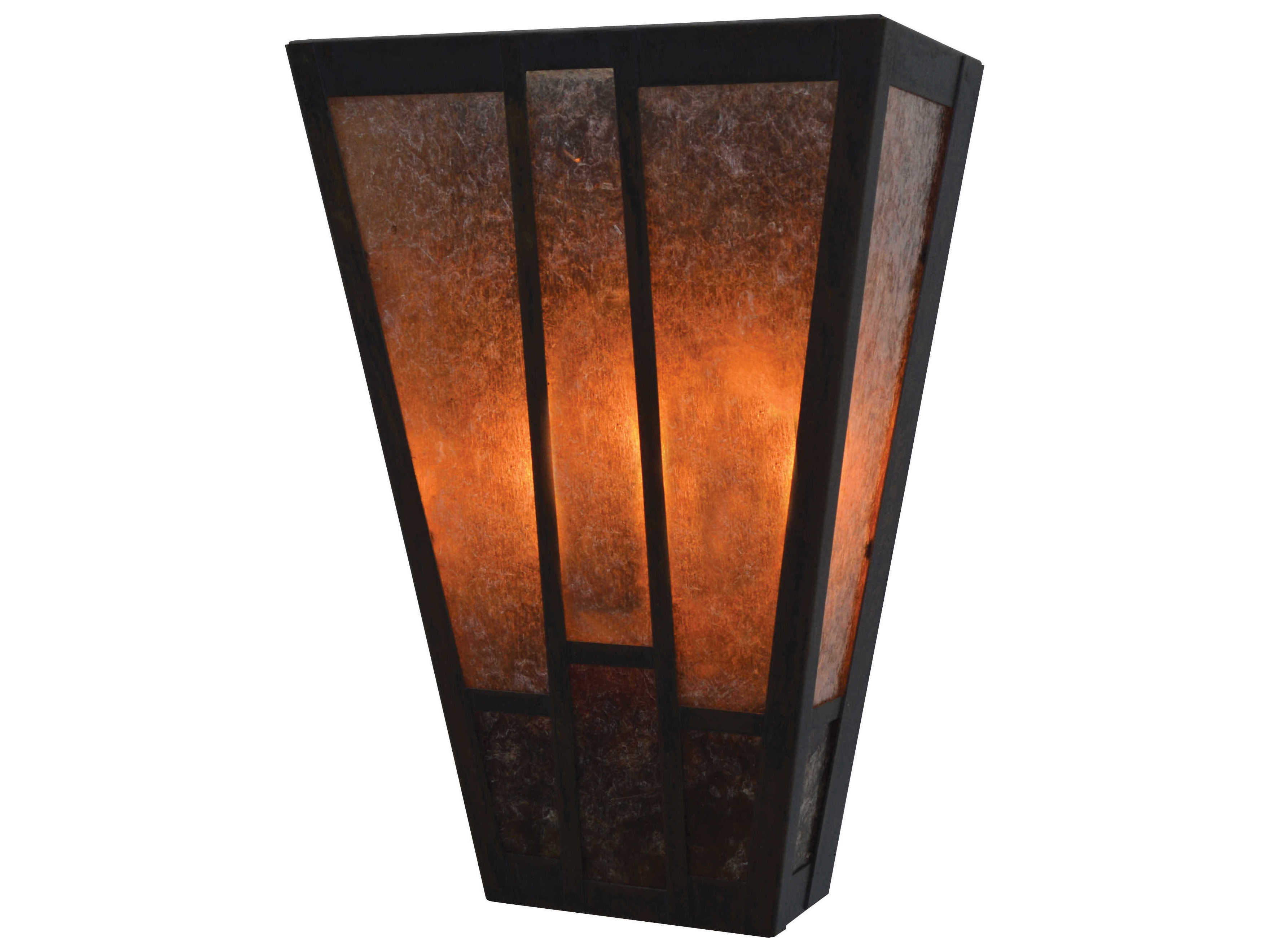 Arroyo Craftsman Asheville 2-Light Black Glass Wall Sconce