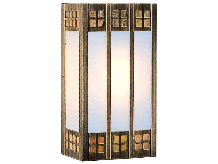 Arroyo Craftsman Glasgow 1-Light Brass Glass Wall Sconce
