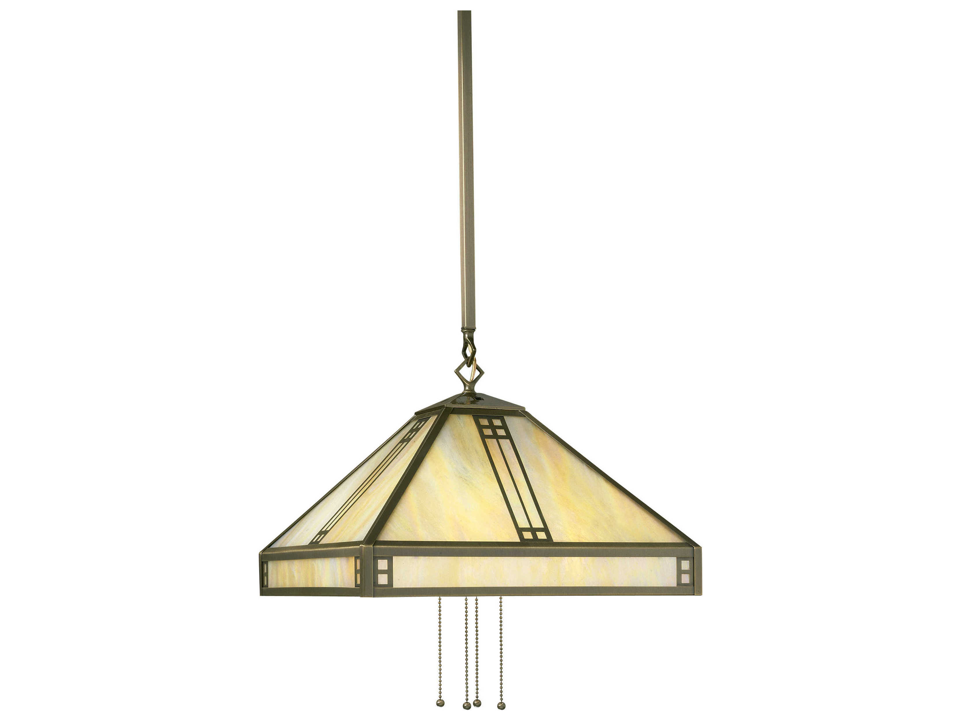 Arroyo Craftsman Prairie 4-Light Green Glass Pendant