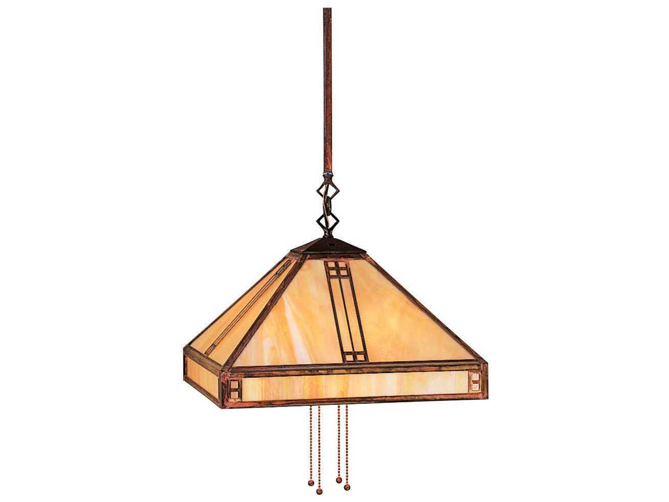 Arroyo Craftsman Prairie 4-Light Green Glass Pendant