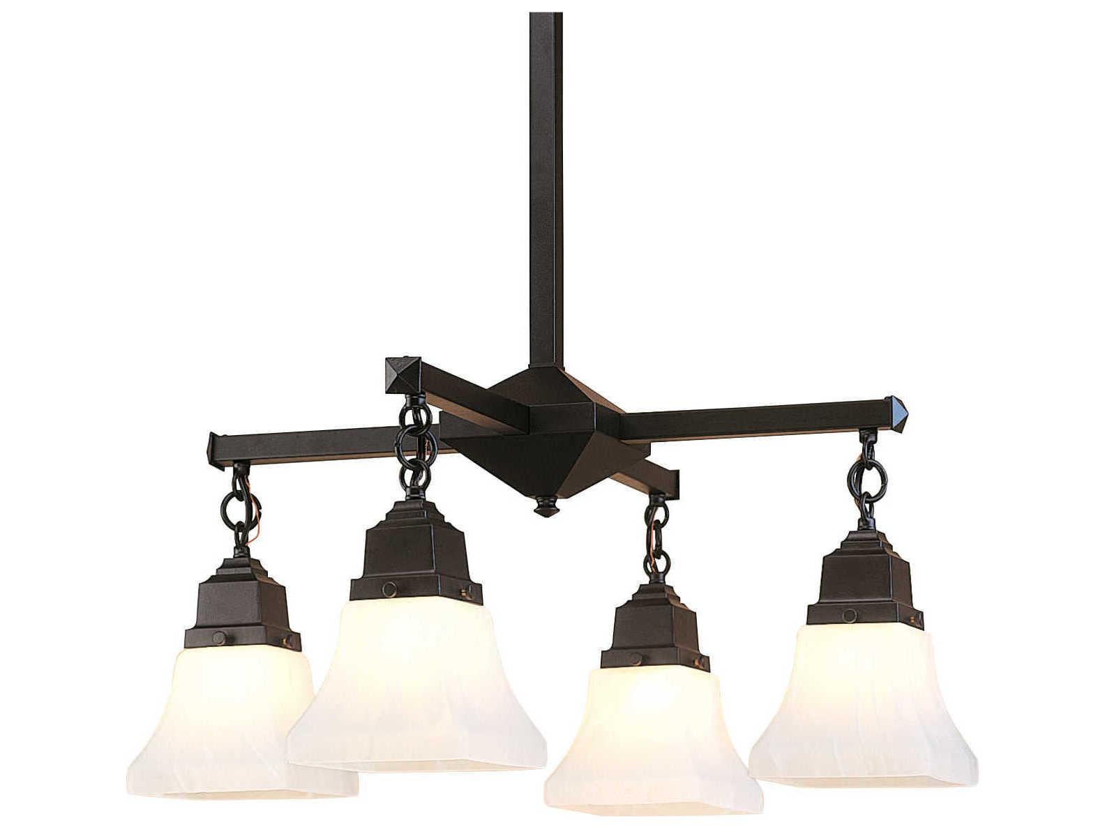 Arroyo Craftsman Ruskin 4-Light Brown Chandelier