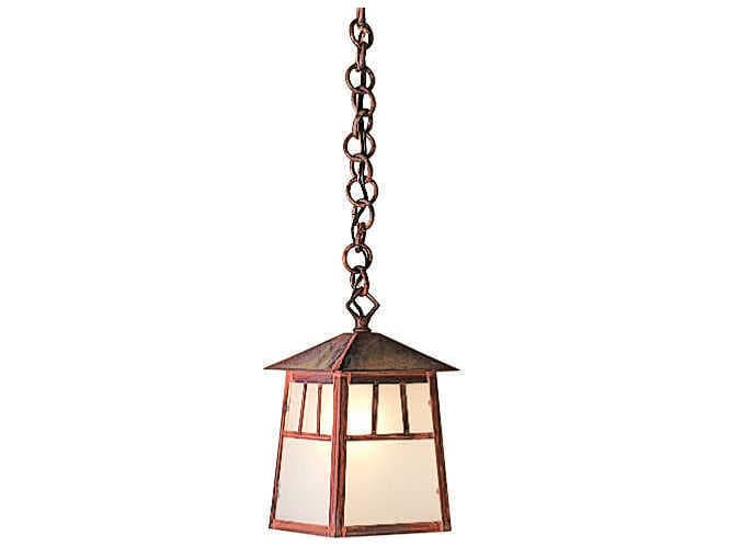 Arroyo Craftsman Raymond 1-Light Copper Glass Geometric Mini Pendant