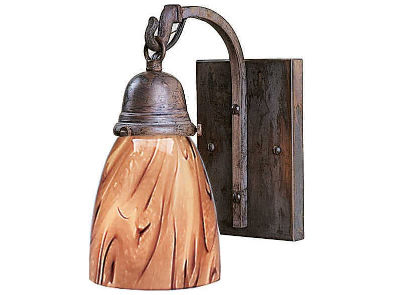 Arroyo Craftsman Simplicity 1-Light Brown Glass Wall Sconce