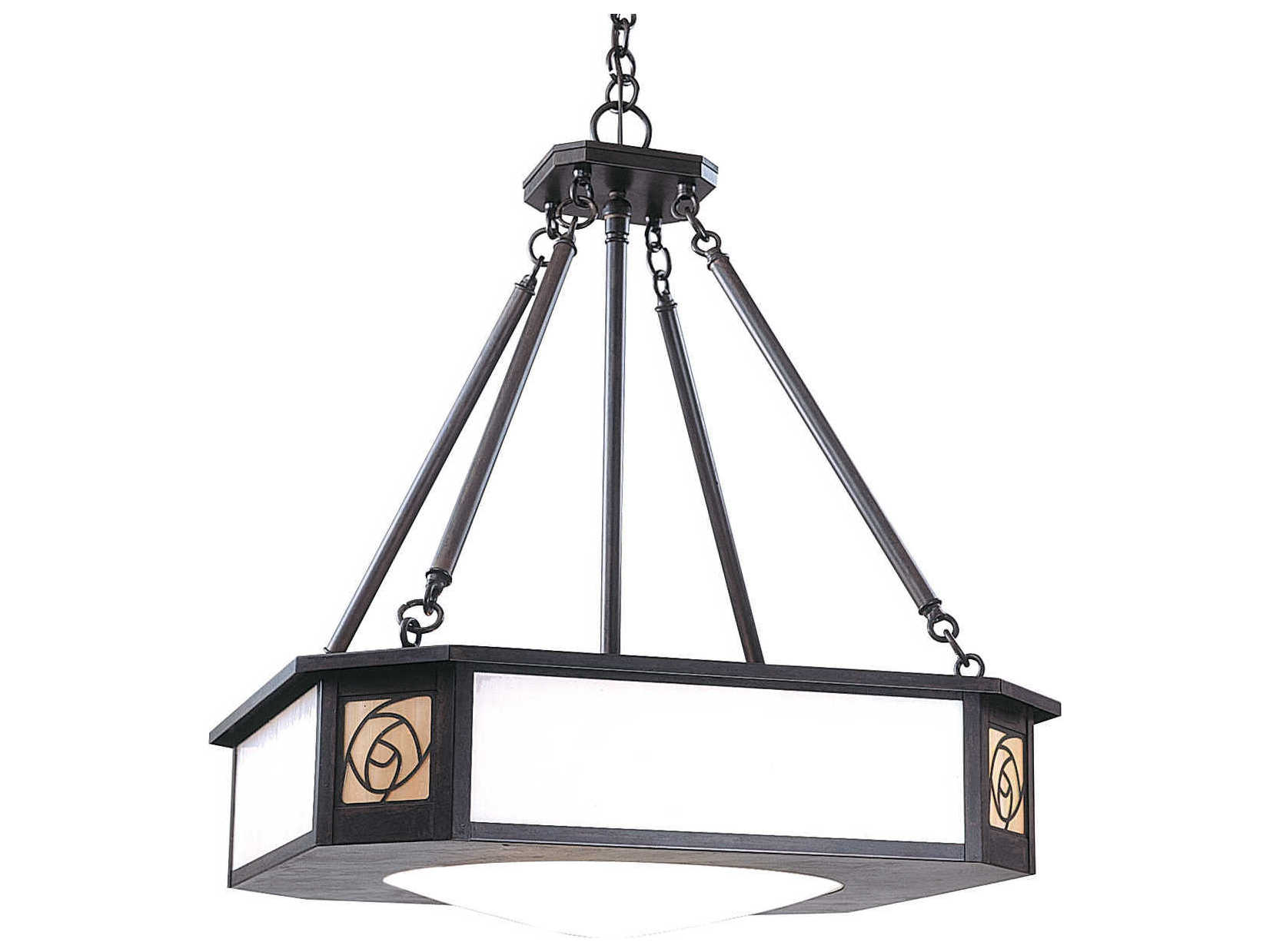 Arroyo Craftsman Saint Clair 4-Light Bronze Glass Pendant