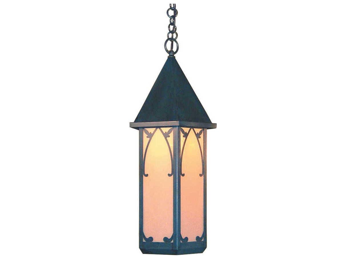 Arroyo Craftsman Saint George 1-Light Bronze Glass Geometric Mini Pendant