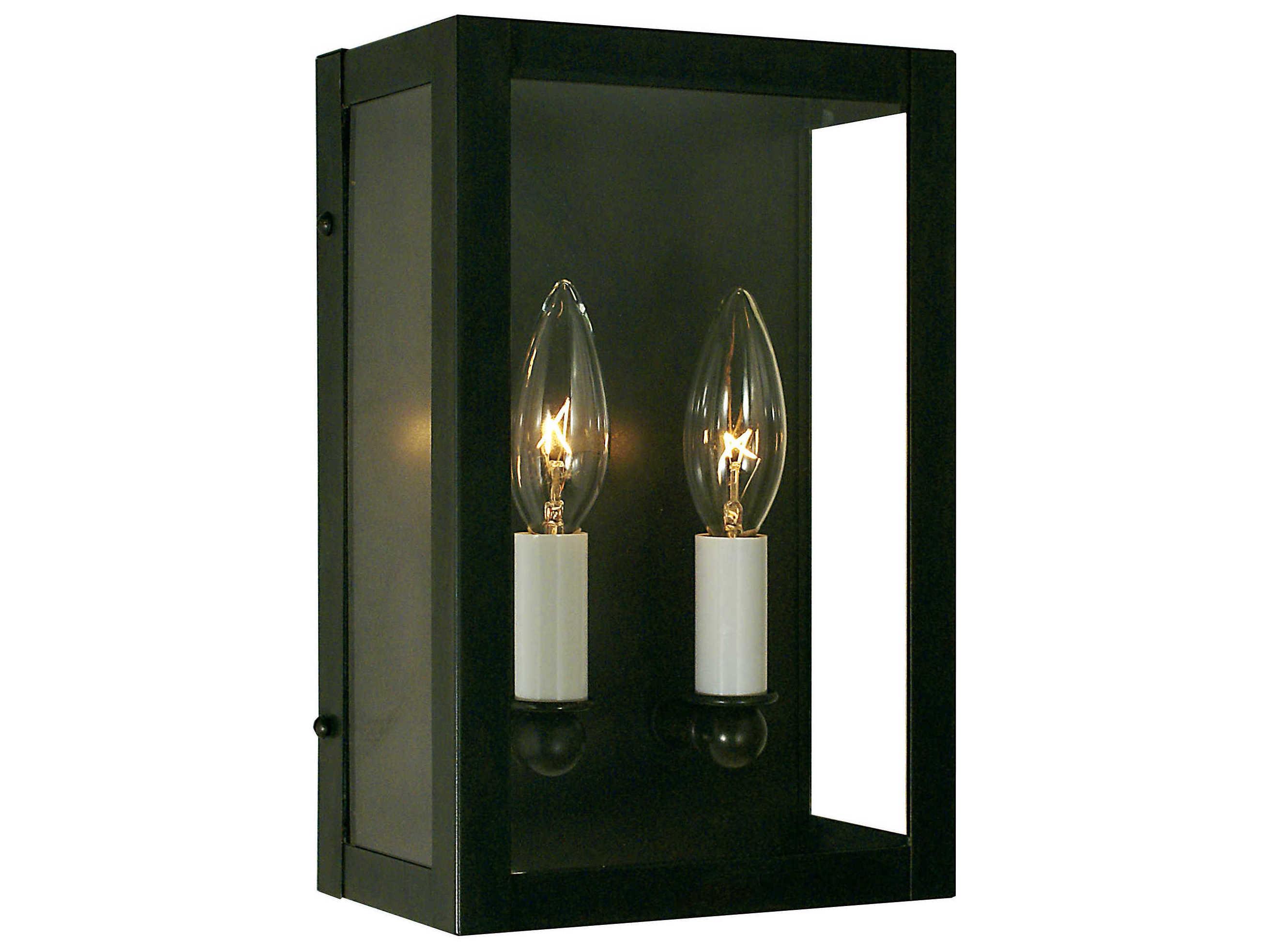 Arroyo Craftsman Vintage 2-Light Black Glass Wall Sconce