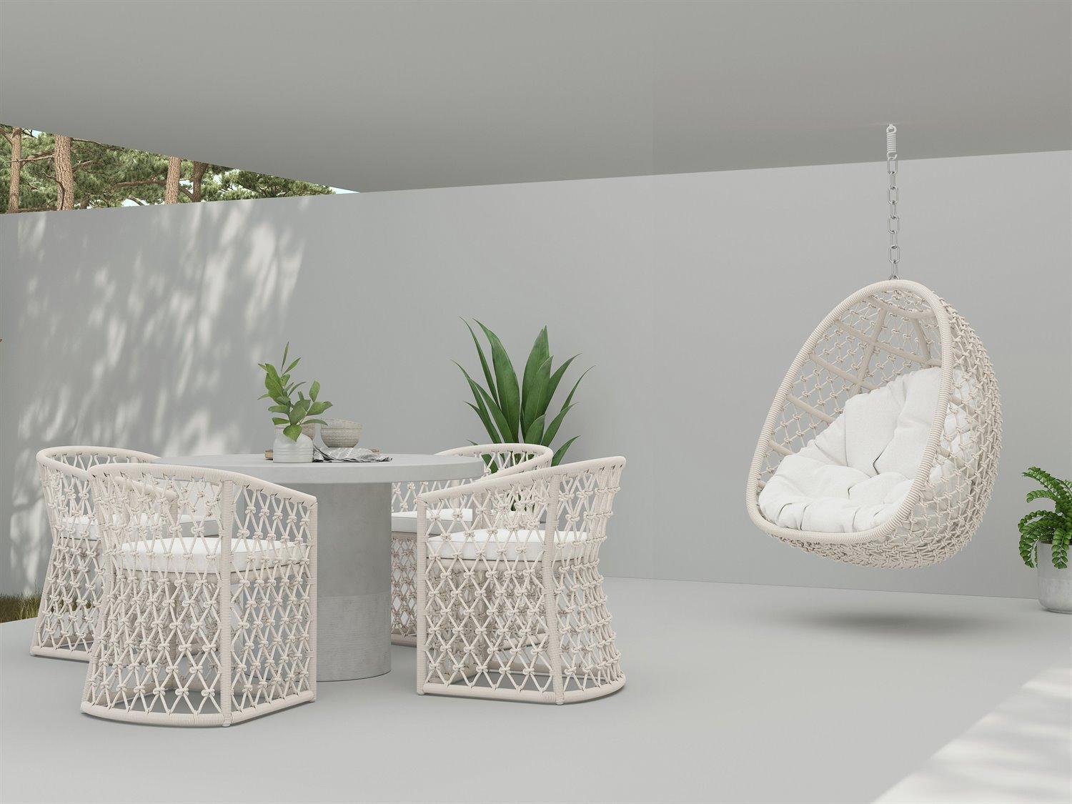 Azzurro Living Amelia White Rope Outdoor Dining Set