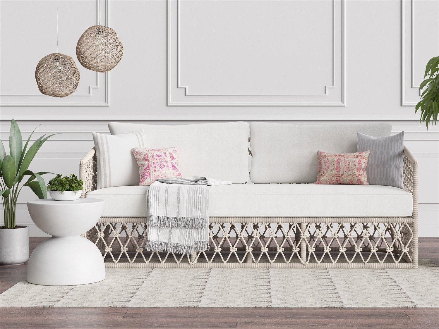 Azzurro Living Amelia White Rope Outdoor Patio Lounge Set