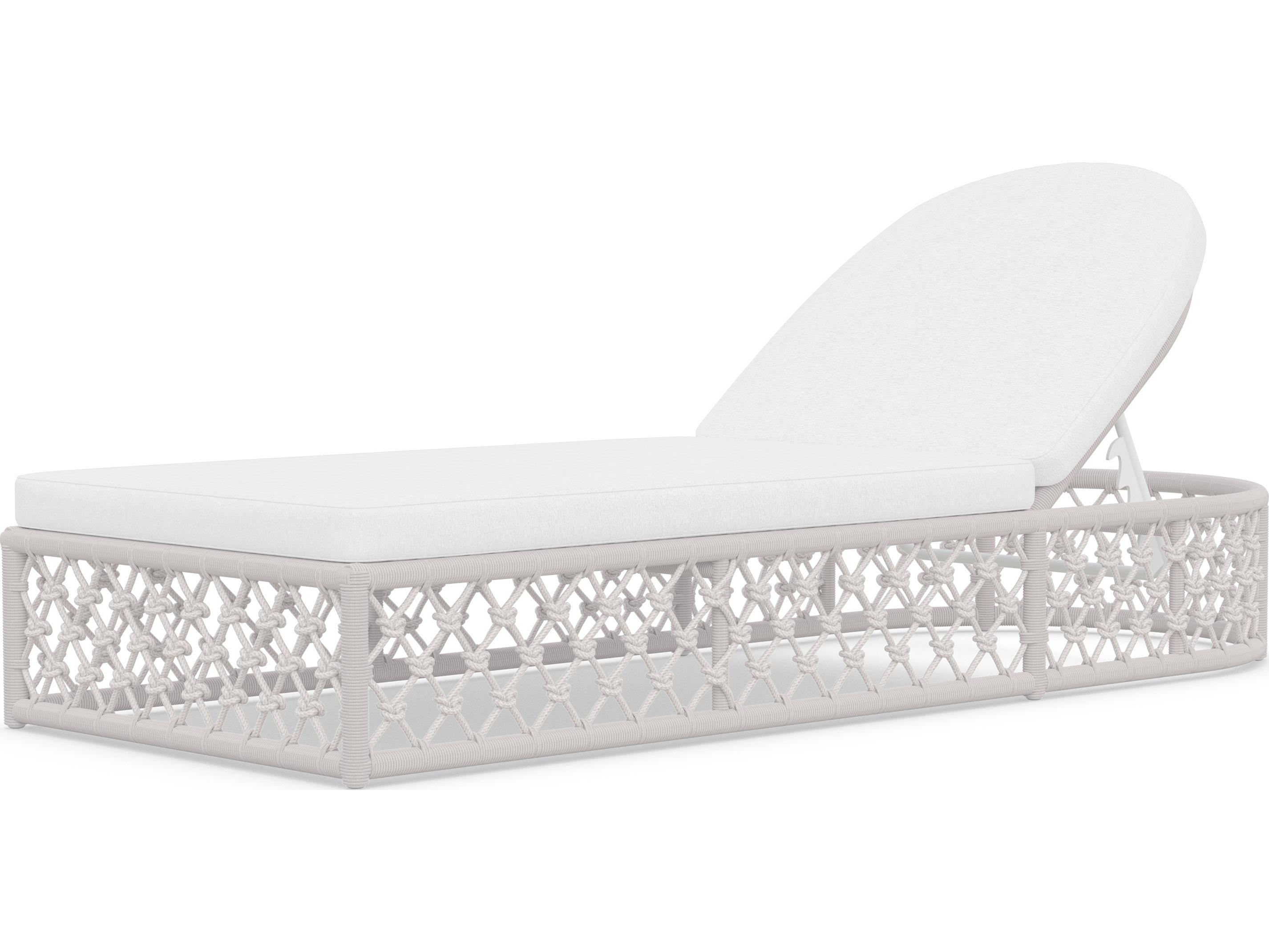 Azzurro Living Amelia Sand All-Weather Rope Outdoor Chaise Lounge with Cloud Cushion