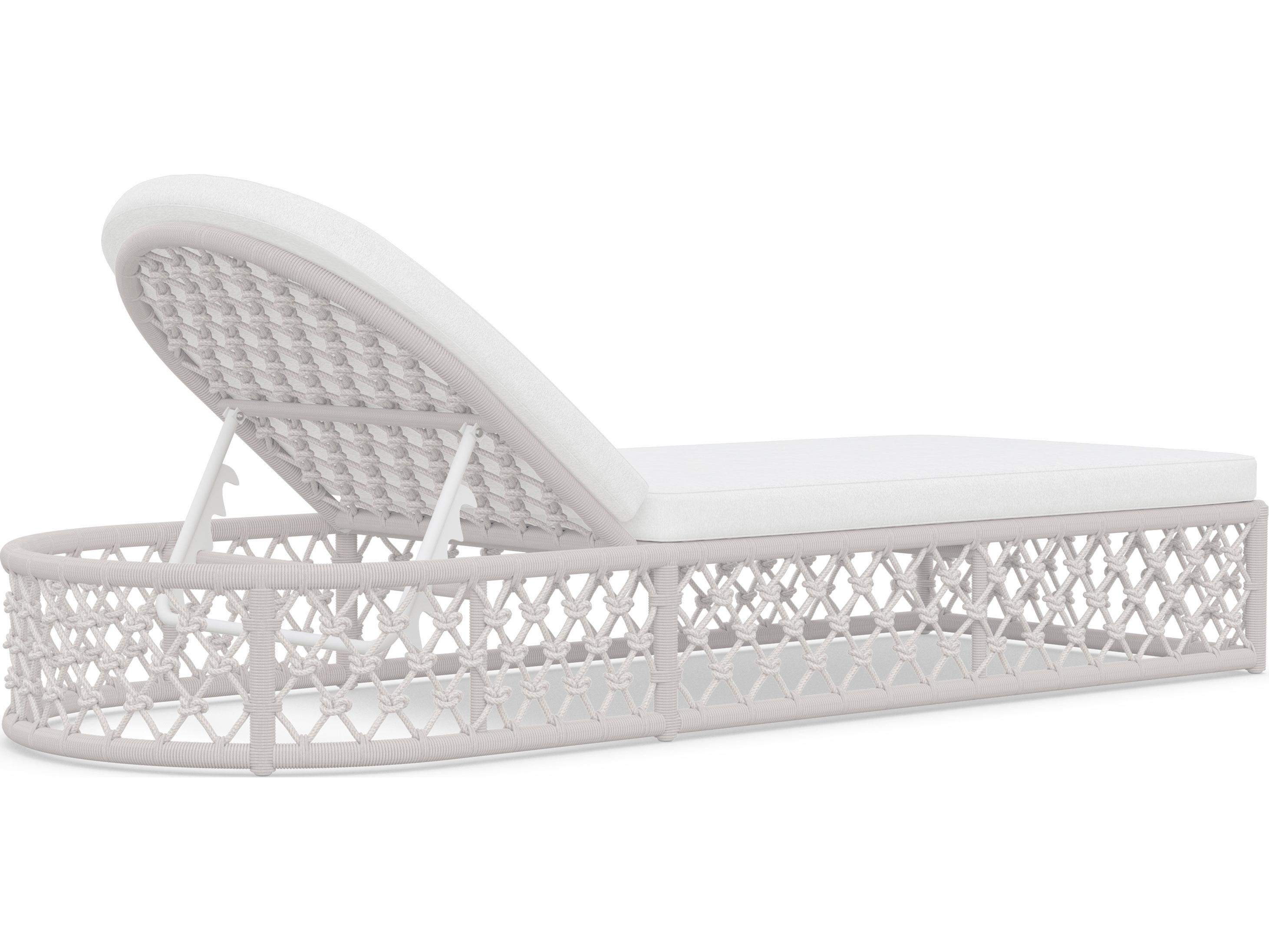 Azzurro Living Amelia Sand All-Weather Rope Outdoor Chaise Lounge with Cloud Cushion