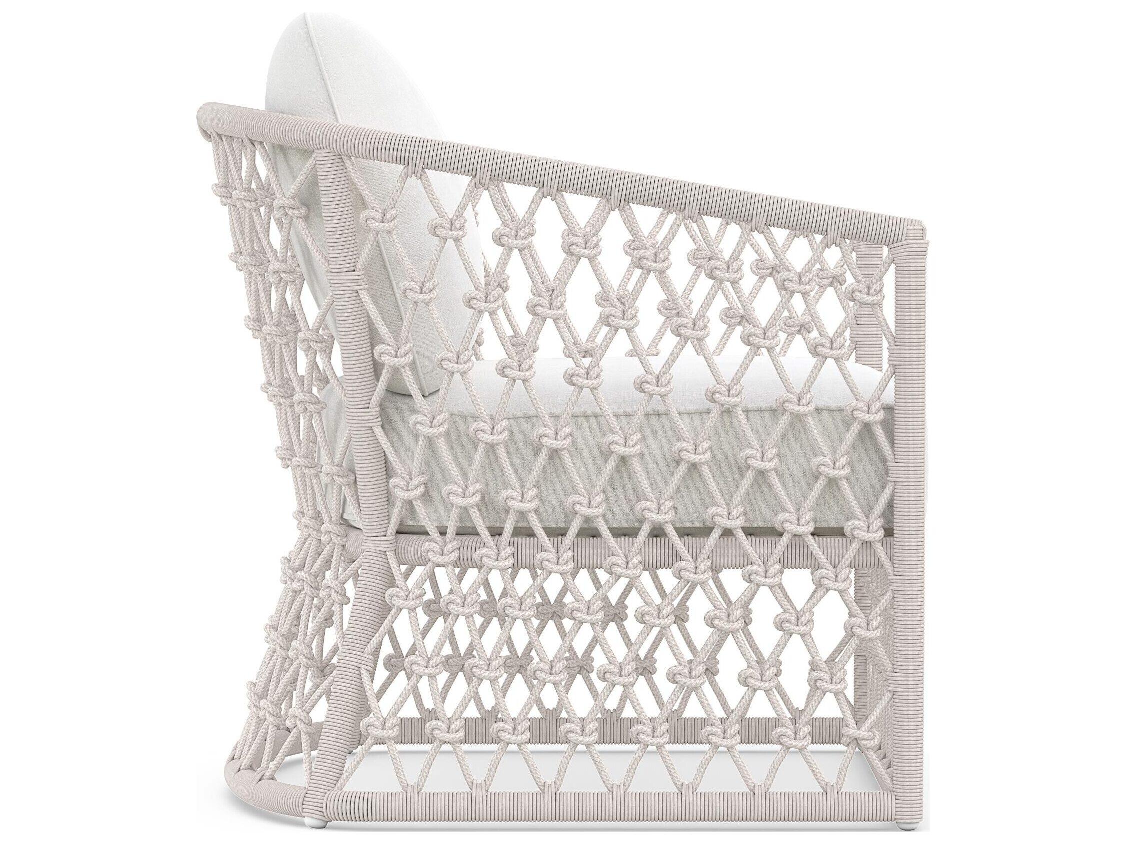 Azzurro Living Amelia Sand All-Weather Rope Outdoor Patio Lounge Chair with Cloud Cushion