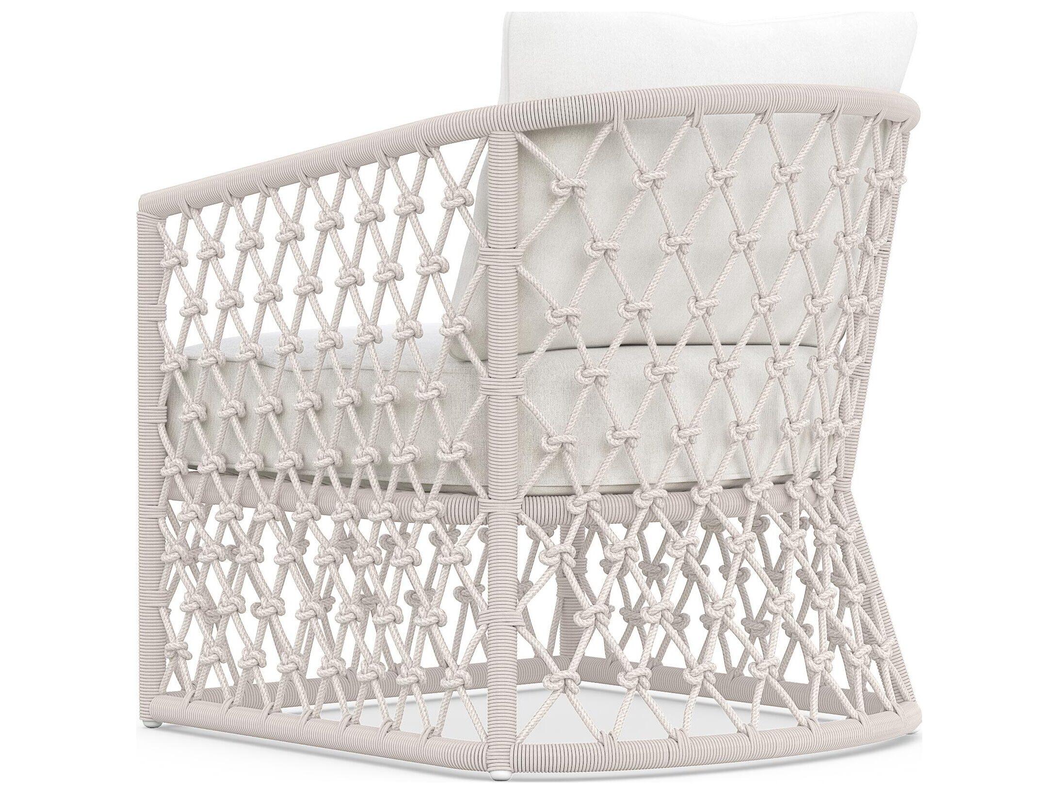 Azzurro Living Amelia Sand All-Weather Rope Outdoor Patio Lounge Chair with Cloud Cushion