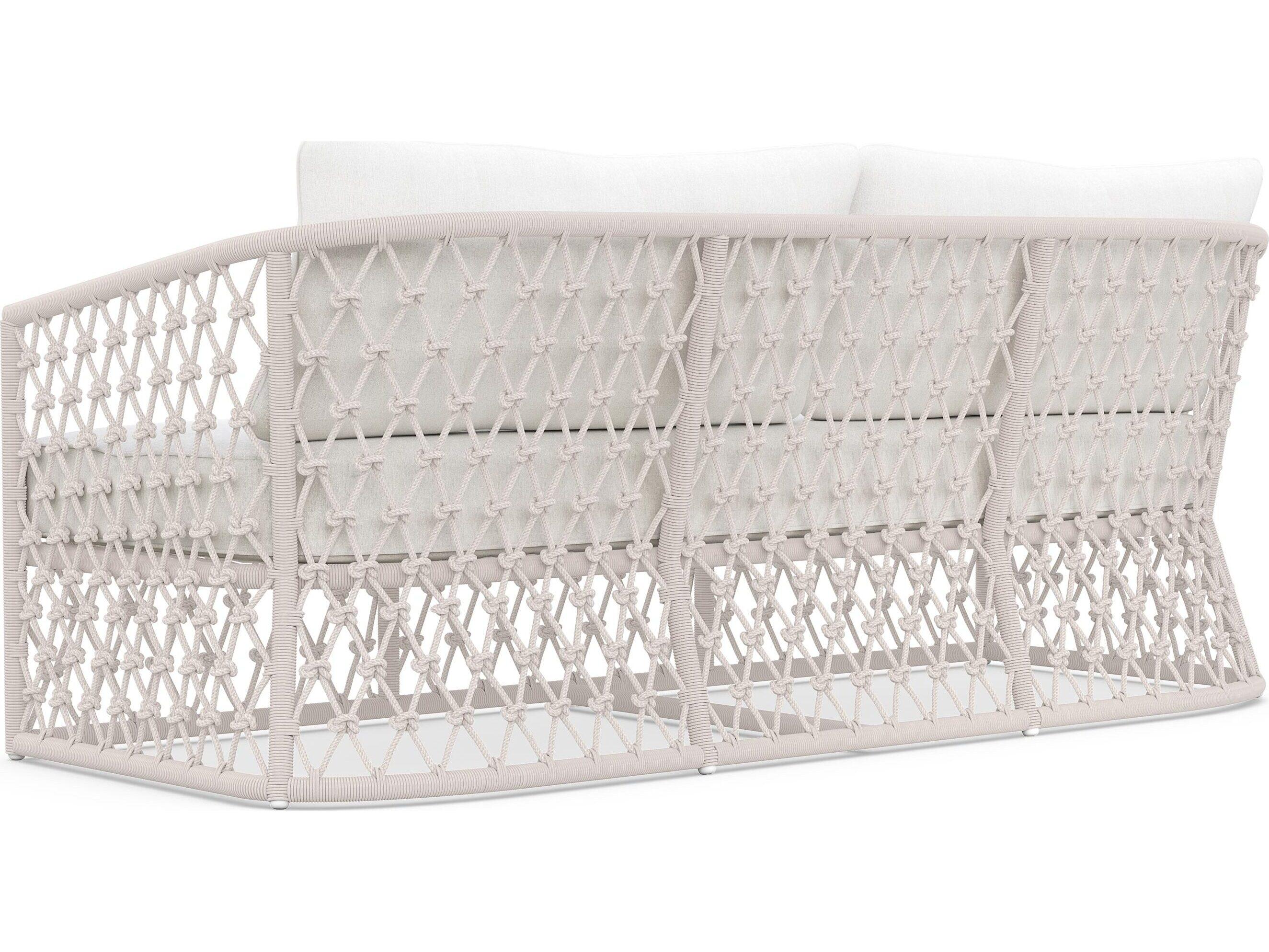 Azzurro Living Amelia Sand All-Weather Rope Outdoor Patio Sofa with Cloud Cushion