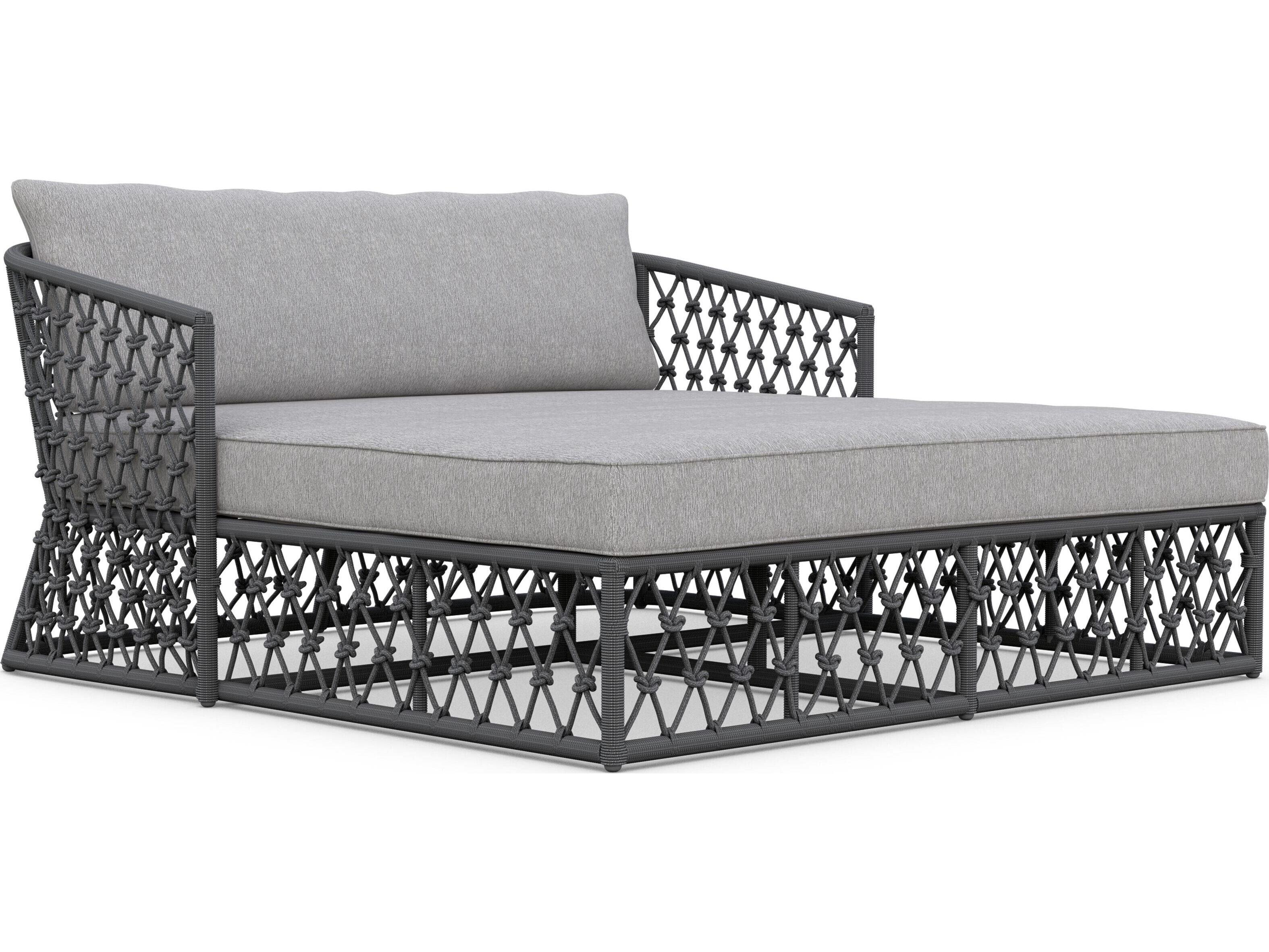 Azzurro Living Amelia Ash All-Weather Rope Day Bed with Fog Cushion