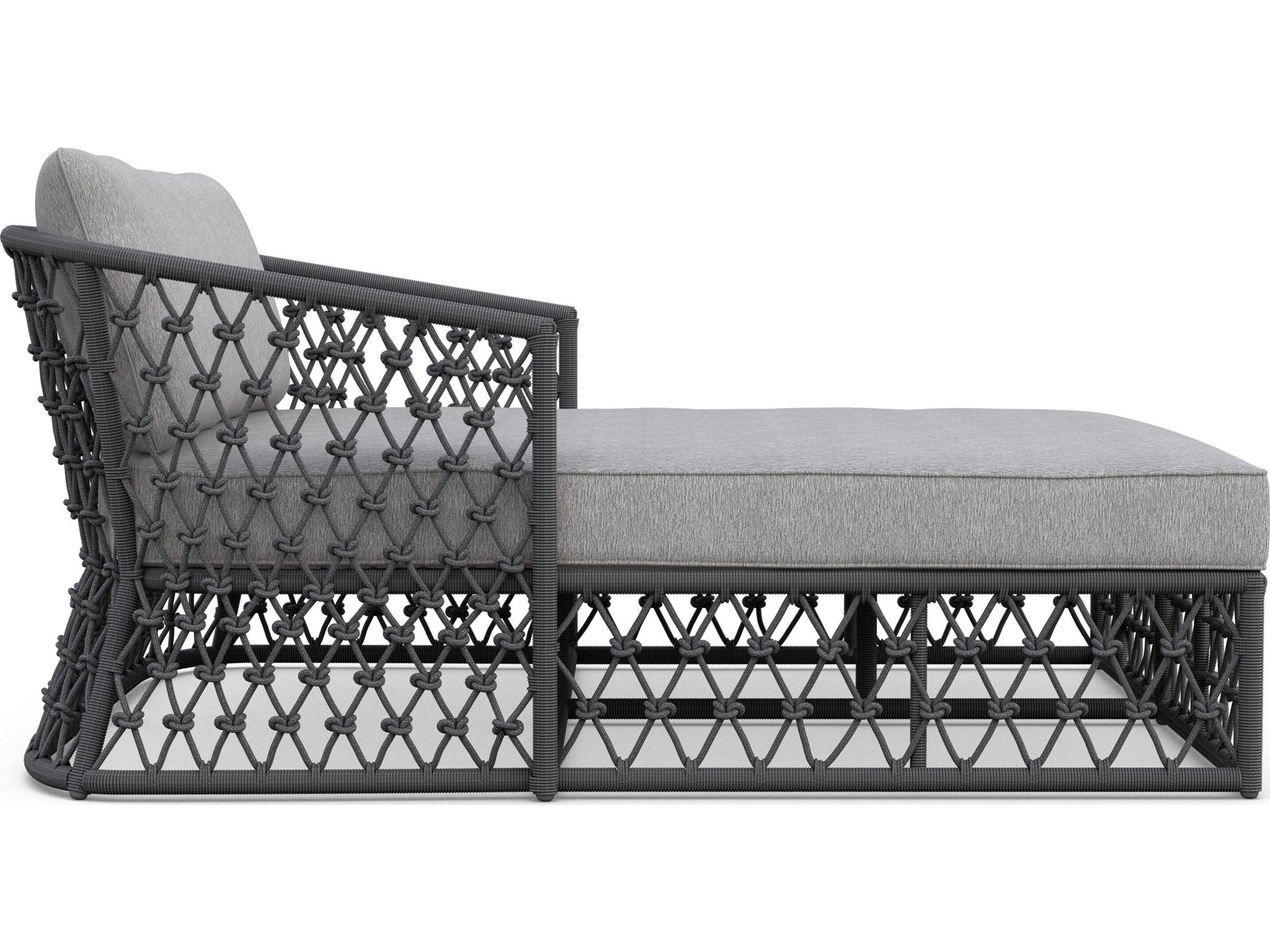 Azzurro Living Amelia Ash All-Weather Rope Day Bed with Fog Cushion