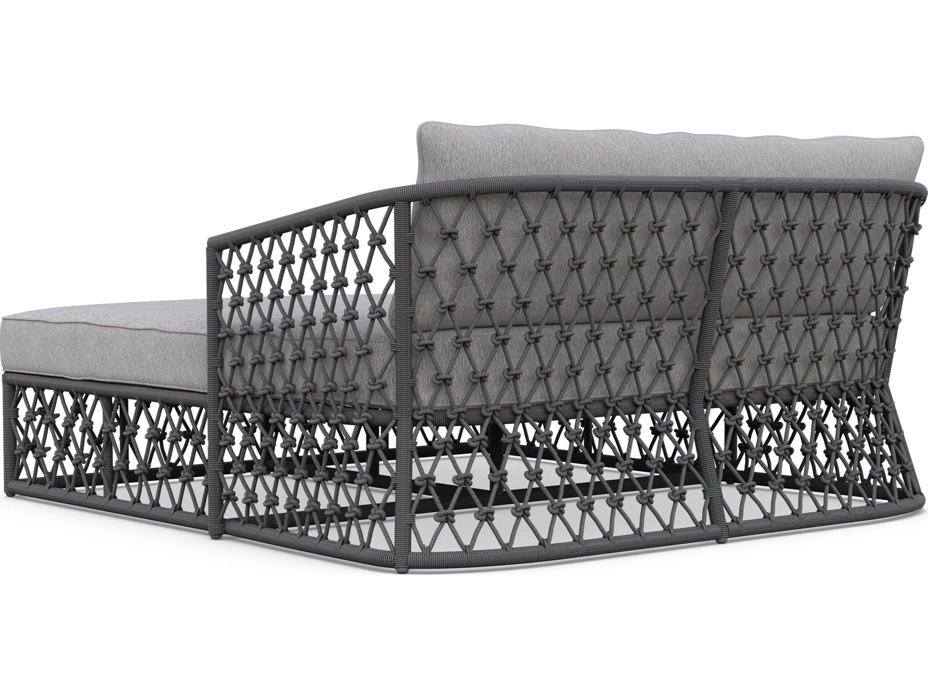 Azzurro Living Amelia Ash All-Weather Rope Day Bed with Fog Cushion