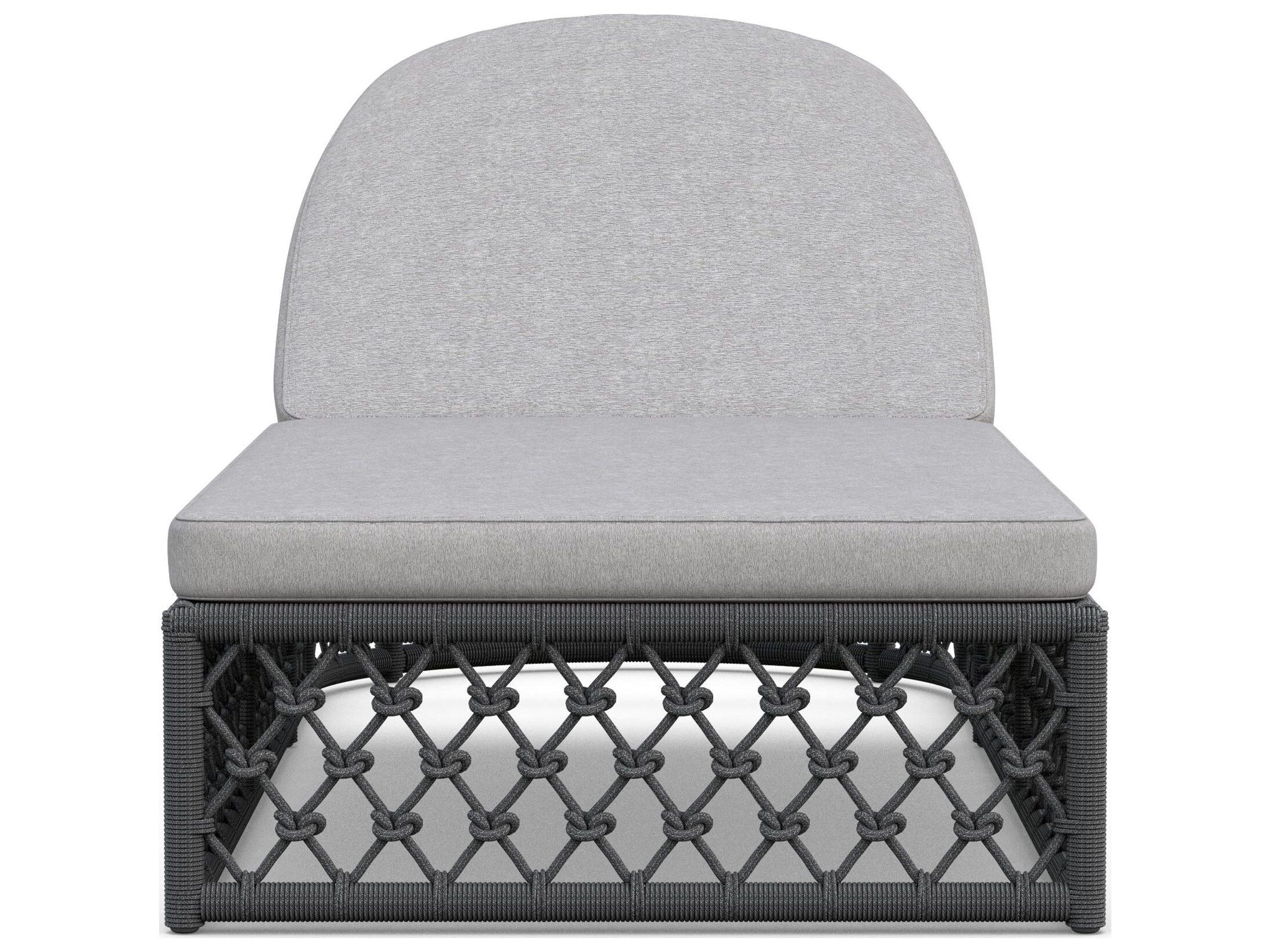 Azzurro Living Amelia Ash All-Weather Rope Adjustable Outdoor Patio Chaise Lounge with Fog Cushion