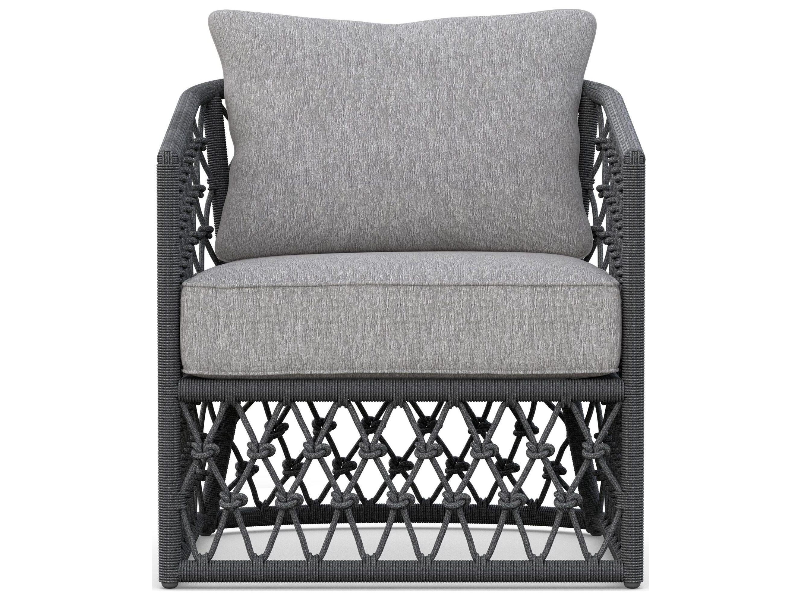 Azzurro Living Amelia Ash All-Weather Rope Patio Lounge Chair with Fog Cushion