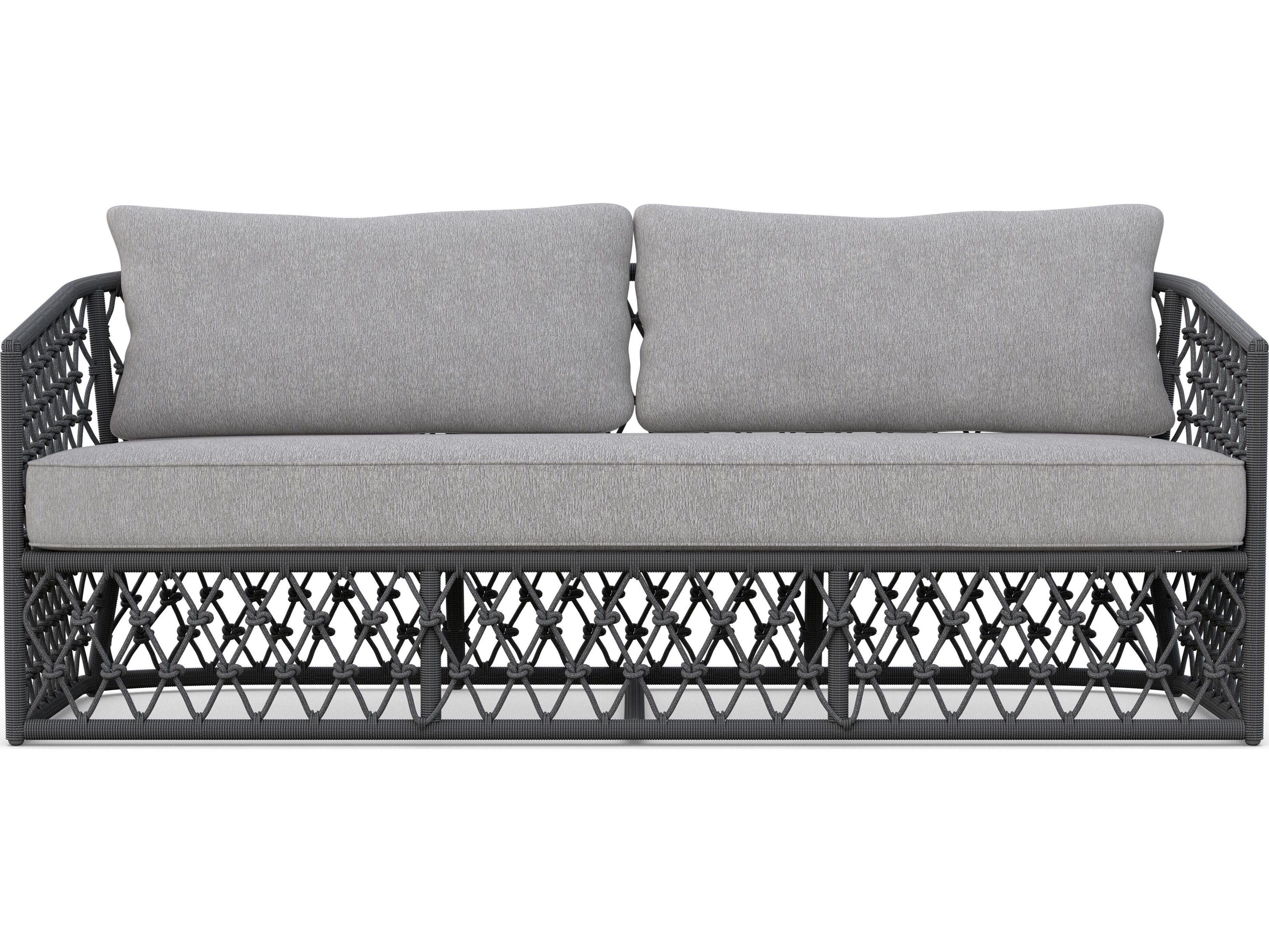 Azzurro Living Amelia Ash All-Weather Rope Patio Sofa with Fog Cushion