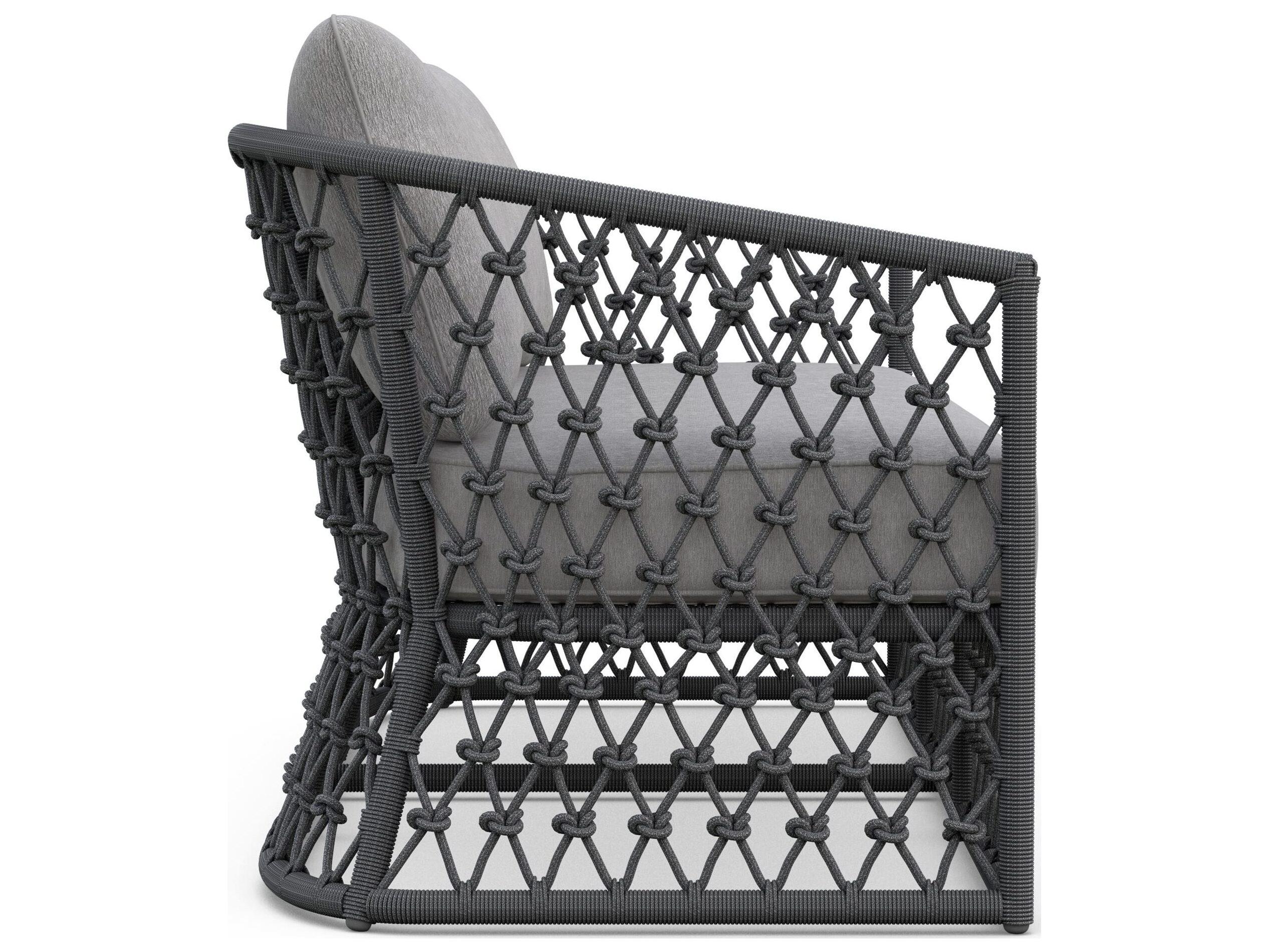 Azzurro Living Amelia Ash All-Weather Rope Patio Sofa with Fog Cushion