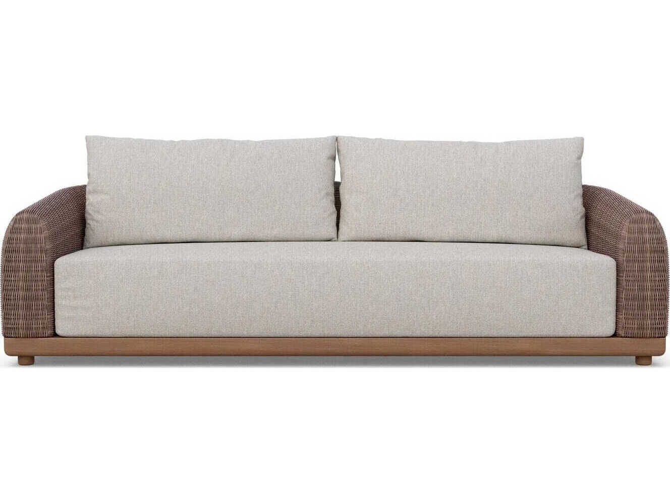 Azzurro Living Aspen Espresso Aluwood Wicker Cushion Sofa