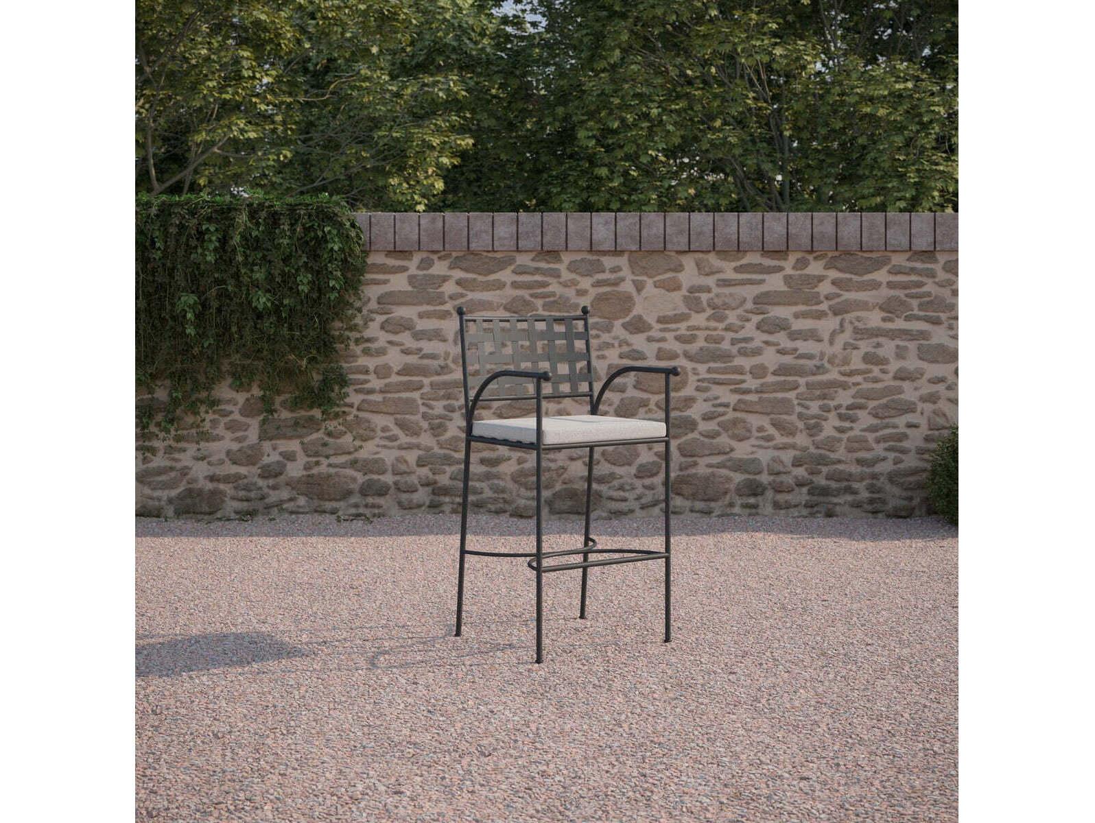 Azzurro Living Athens Wrought Iron Metal Bar Stool