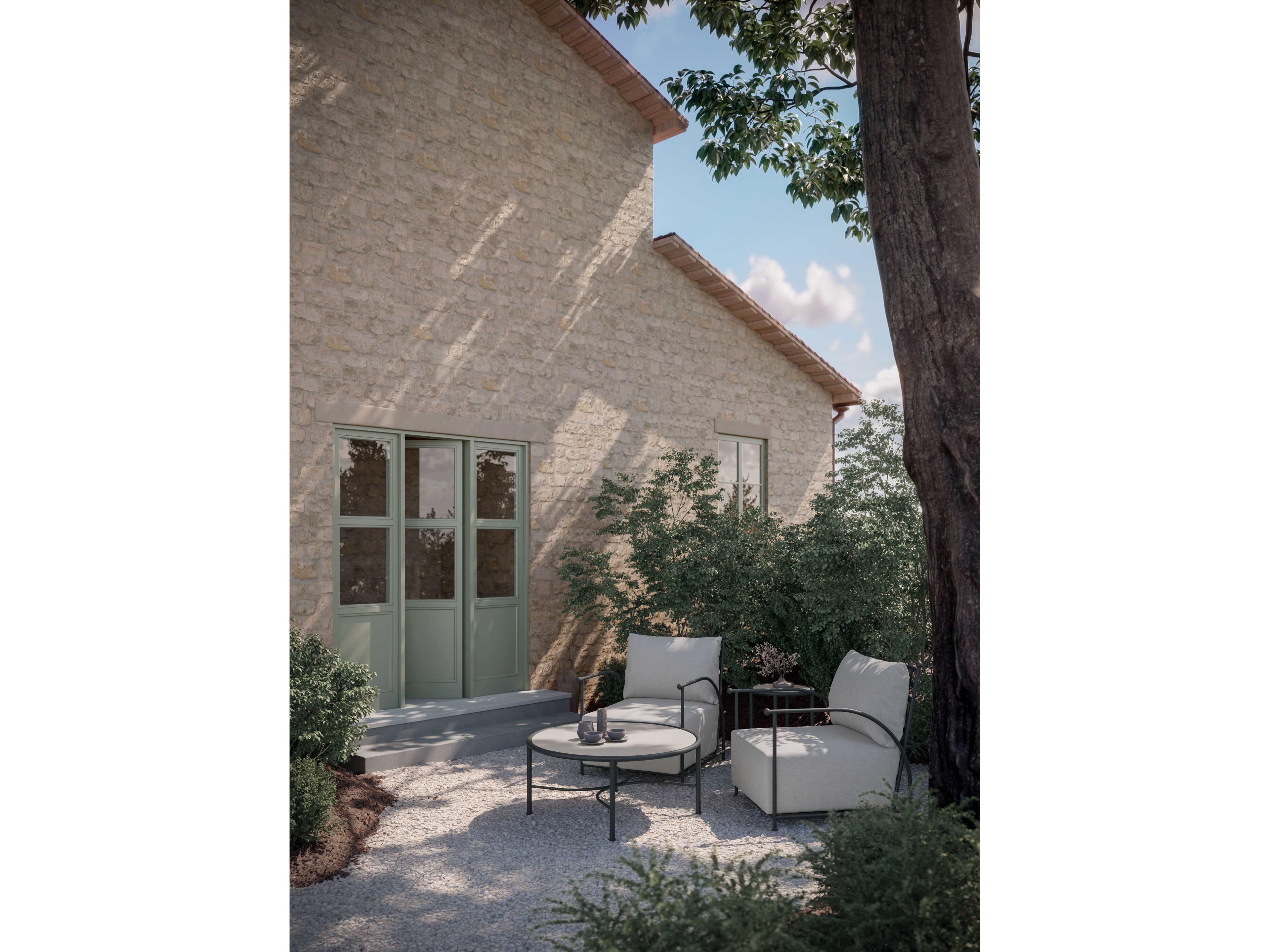 Azzurro Living Athens Noir Wrought Iron Round Coffee Table