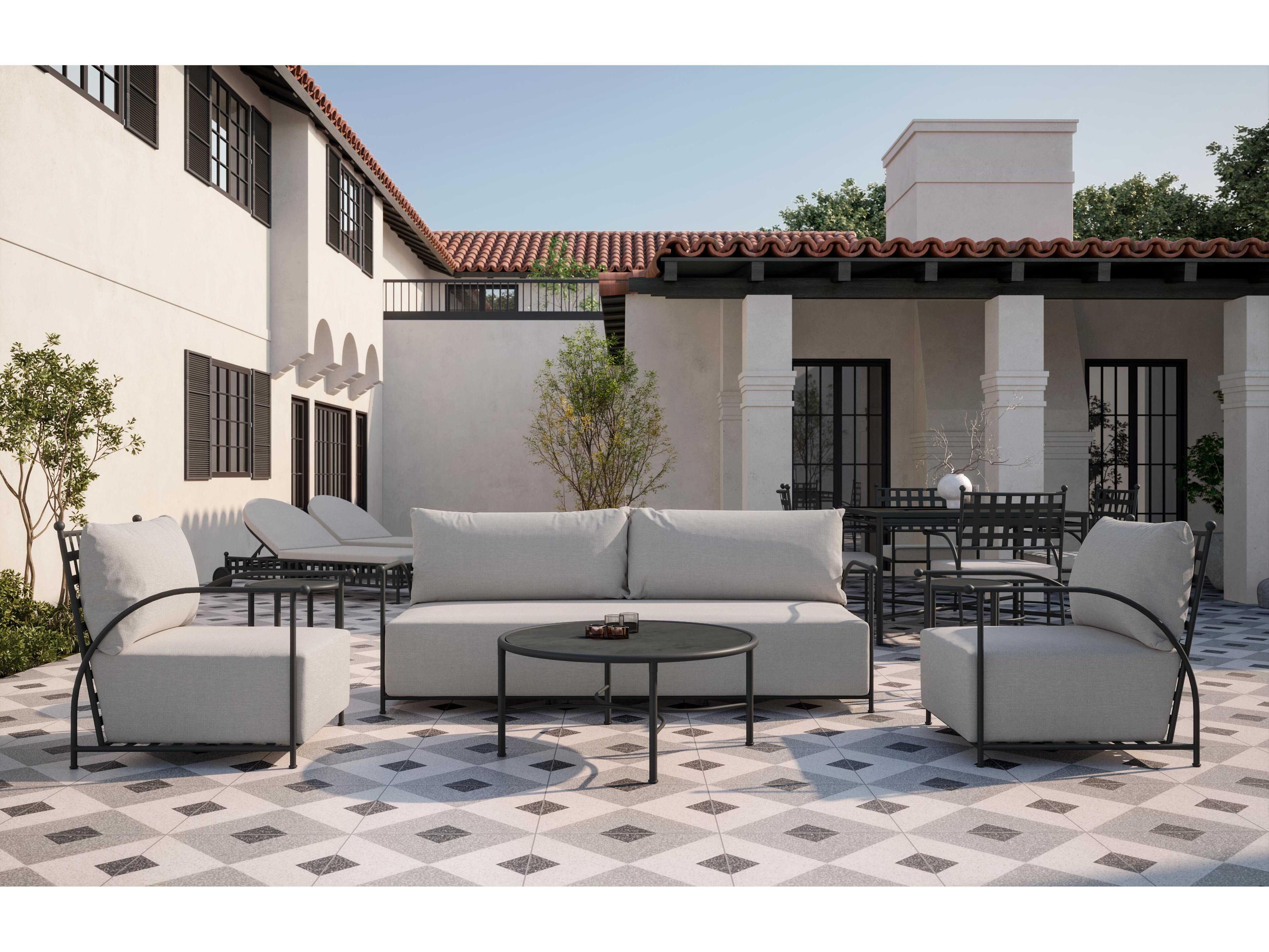 Azzurro Living Athens Noir Wrought Iron Round Coffee Table