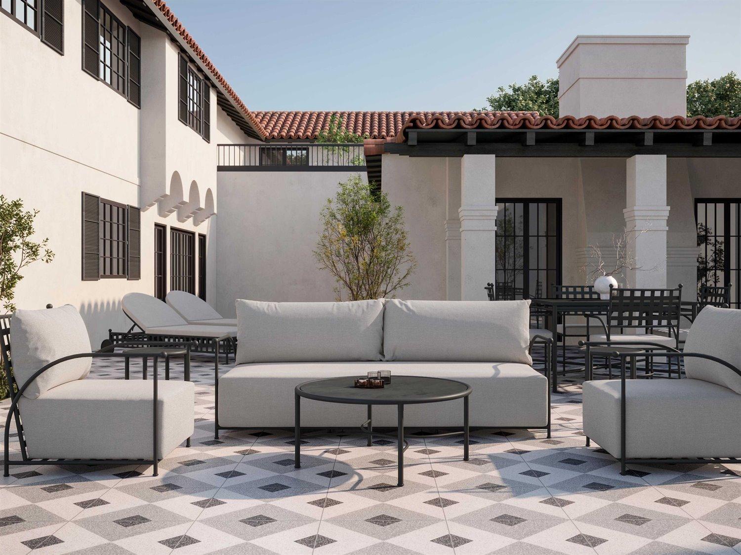 Azzurro Living Athens Noir Wrought Iron Round Coffee Table