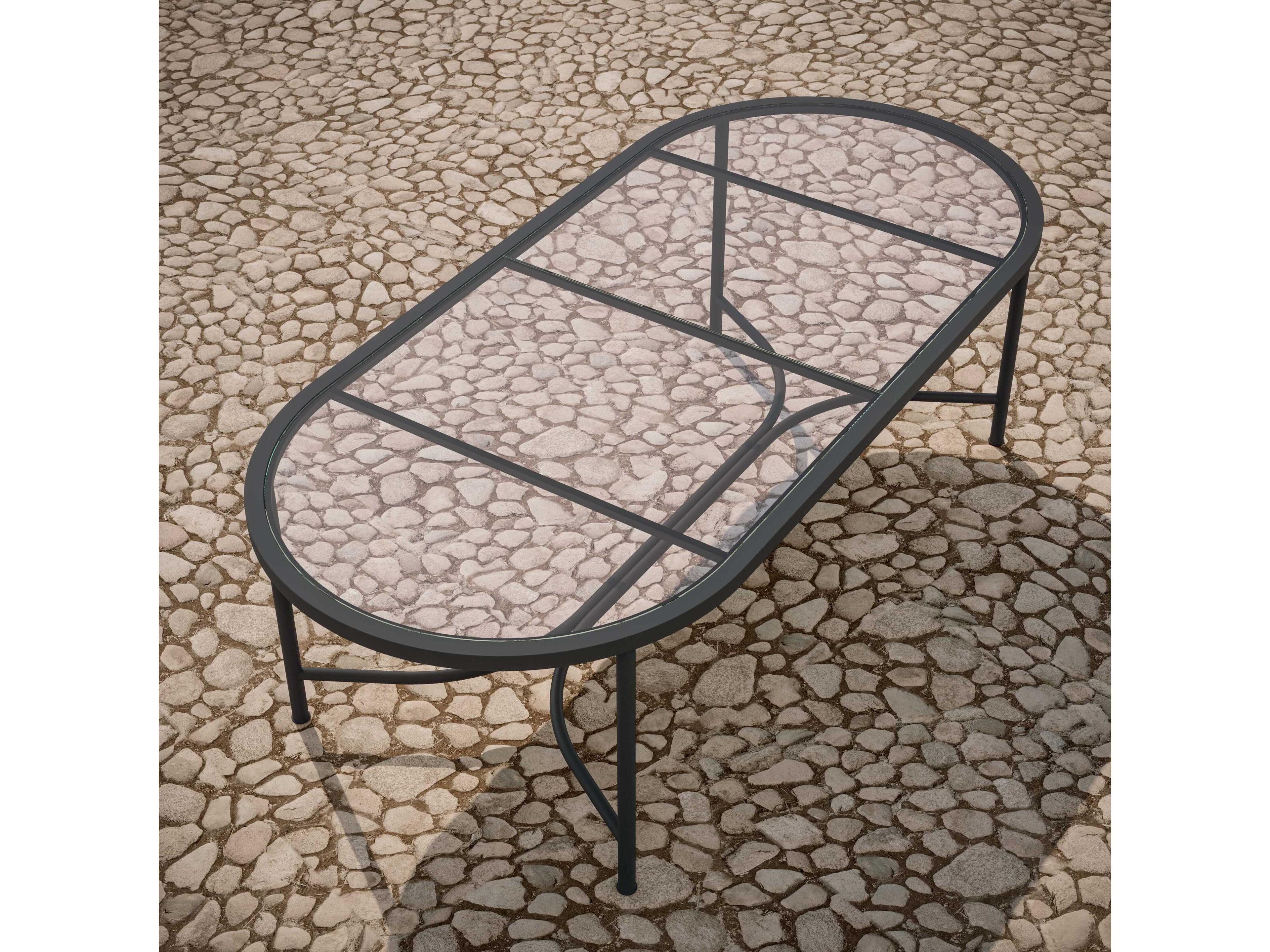 Azzurro Living Athens Noir Wrought Iron Oval Dining Table