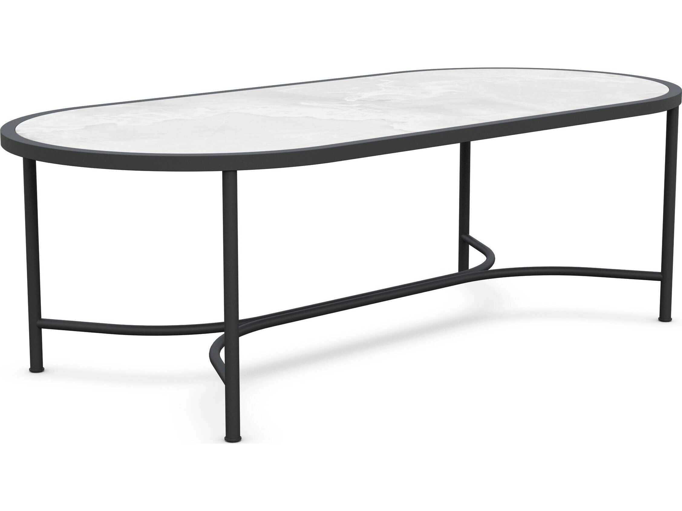 Azzurro Living Athens Noir Wrought Iron Oval Dining Table