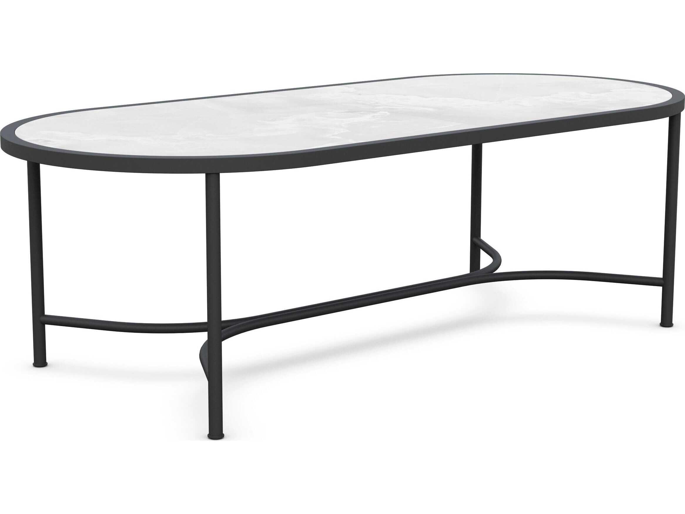 Azzurro Living Athens Noir Wrought Iron Oval Dining Table