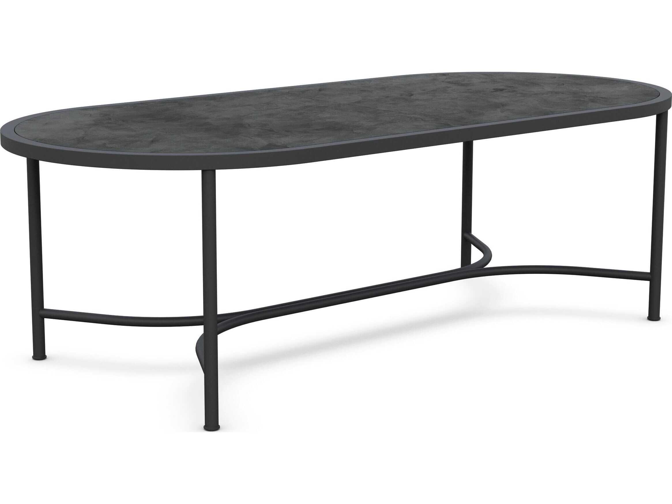 Azzurro Living Athens Noir Wrought Iron Oval Dining Table