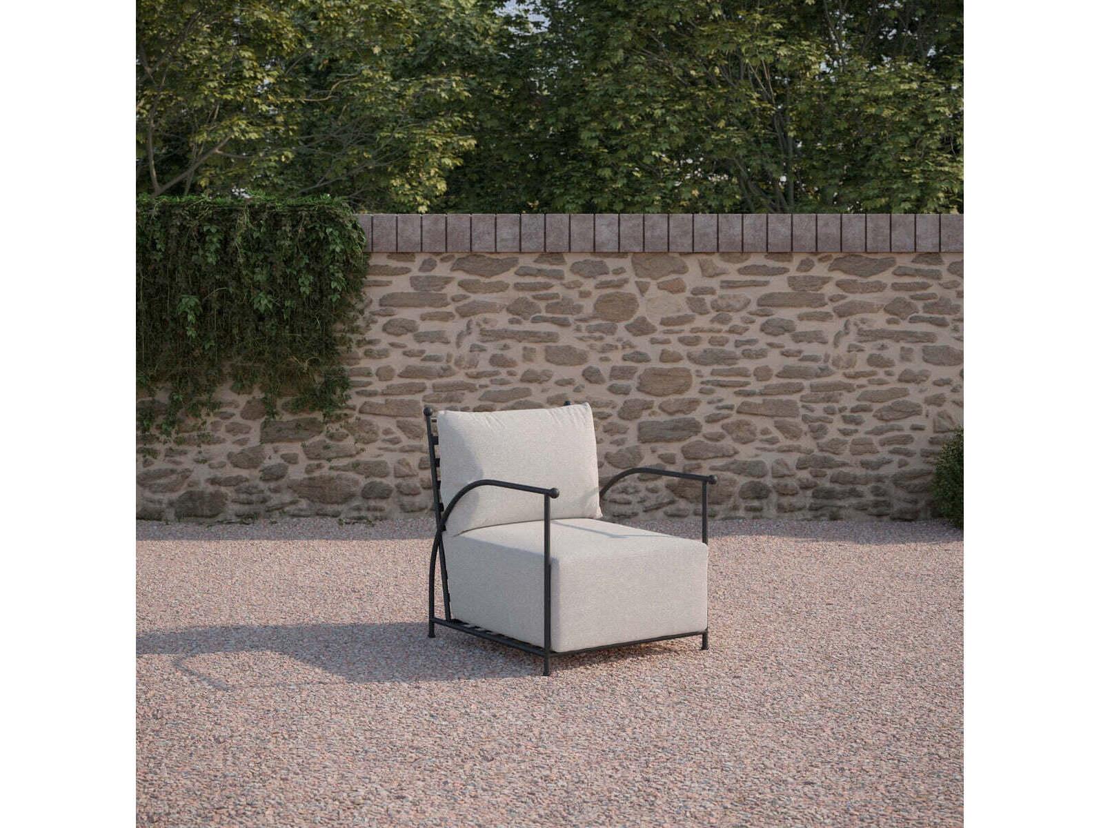 Azzurro Living Athens Wrought Iron Cushion Lounge Chair